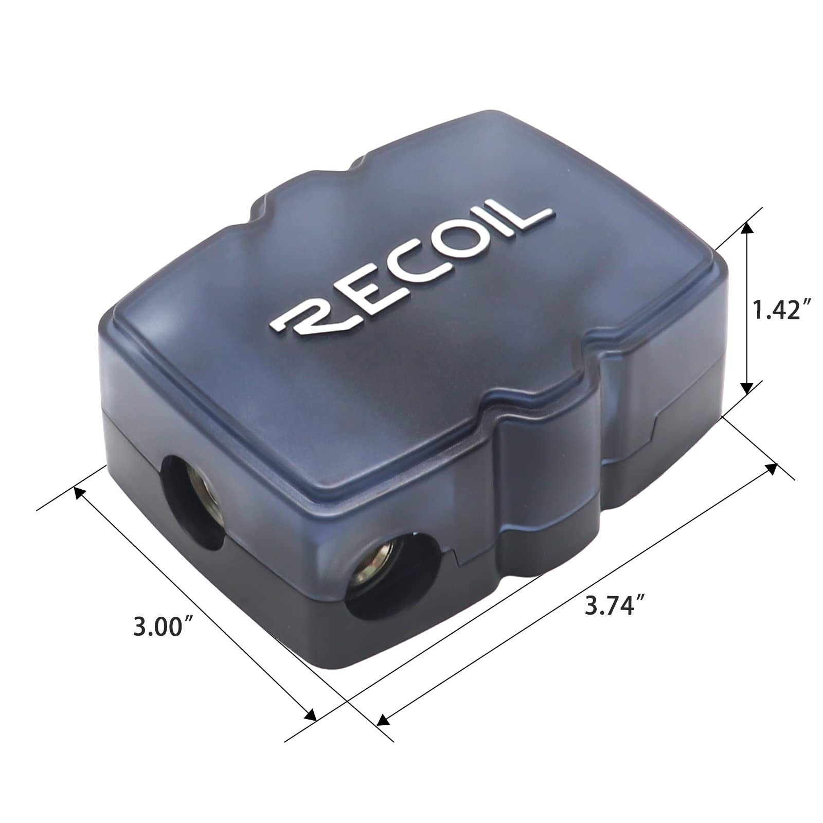 Recoil Mfh13 3 Way Mini Anl Fused Distribution Block, 3 X 0/2/4 Gauge In / 3 X 4/8 Gauge Out Fused Distribution Block With 60A,