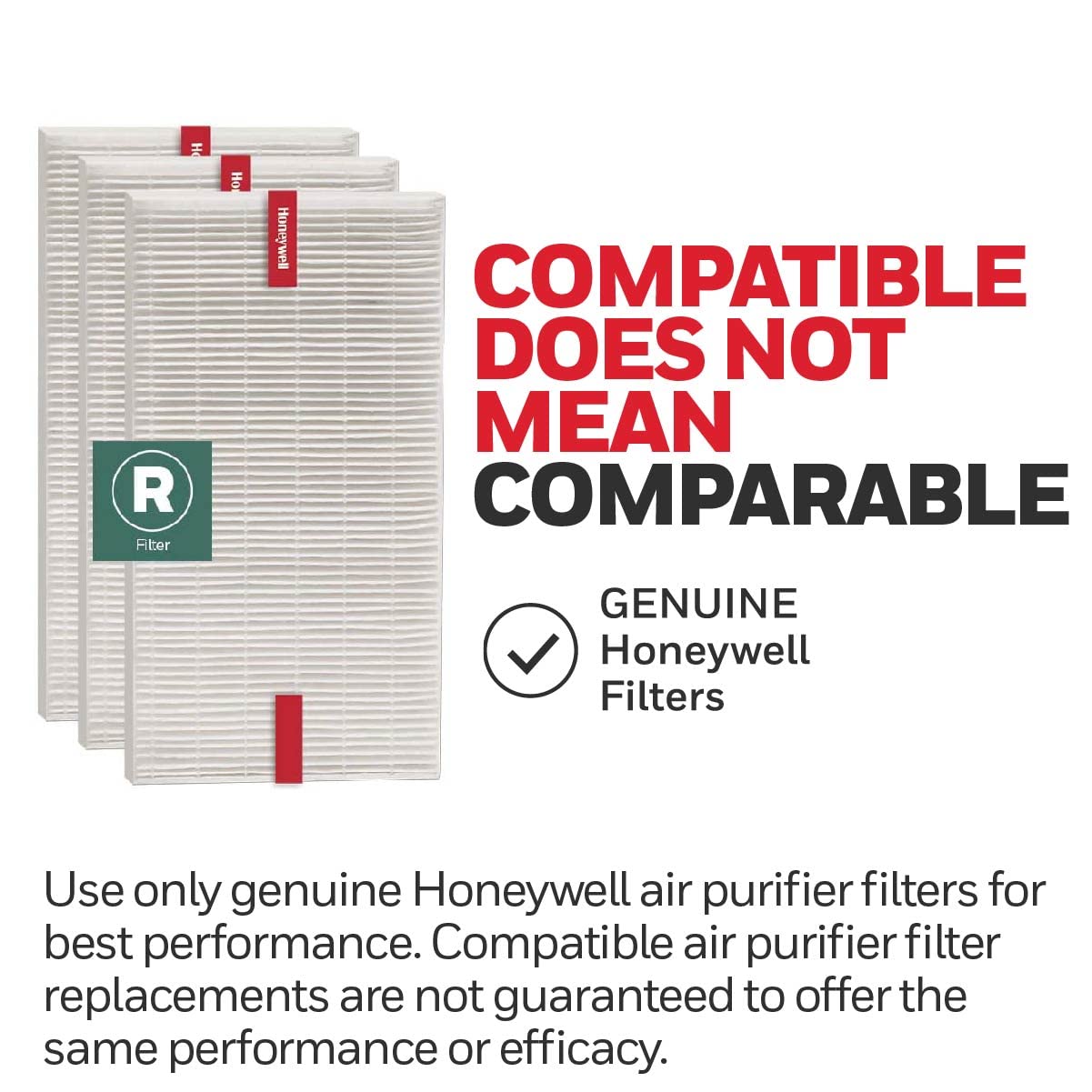 Honeywell Hepa Air Purifier Filter R, 3-Pack For Hpa 100/200/300 And 5000 Series - Airborne Allergen Air Filter Targets Wildfire