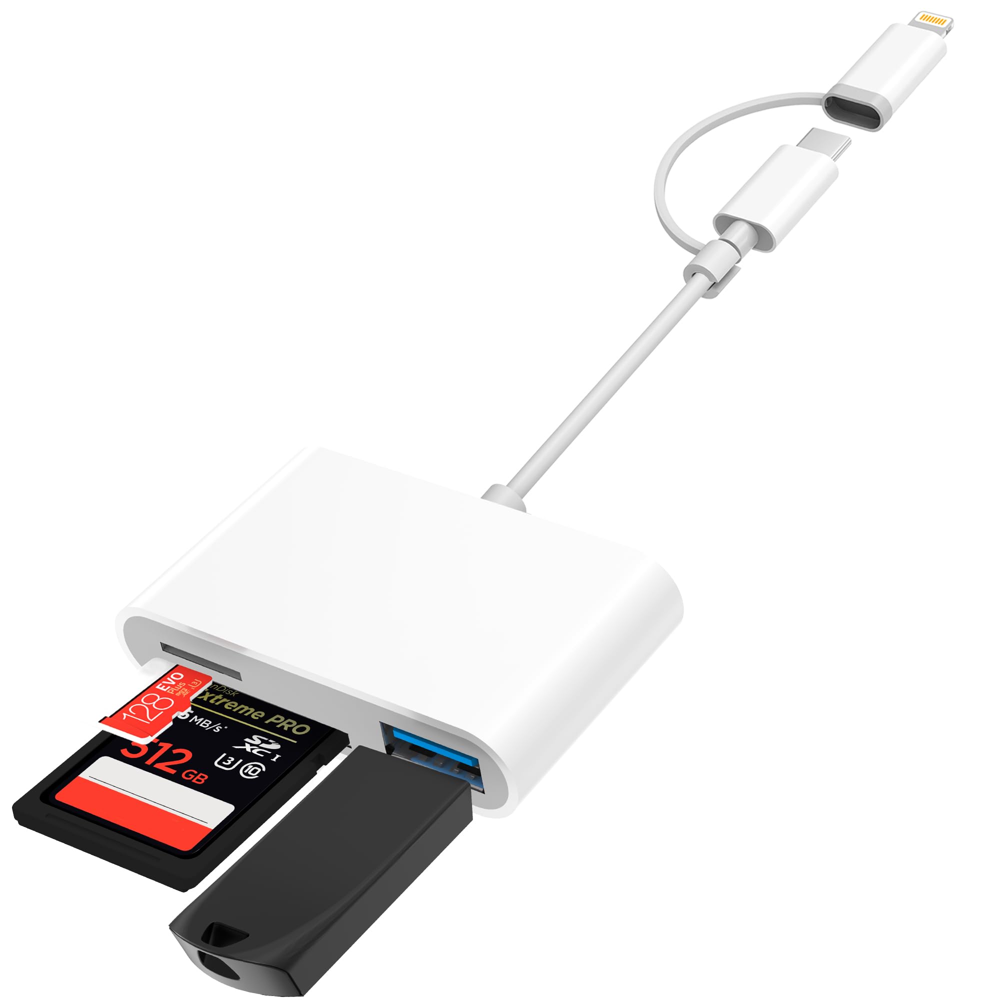 Usb C Sd Card Reader, Usb C To Sd Card For Iphone5 15/Ipad/Mac/Laptop, Usb C/Type C Memory Card Adapter For Imac, Ipad Pro Air Mini, Macbook Pro Air,Galaxy,Microsd/Sd(Dual Interface Version)