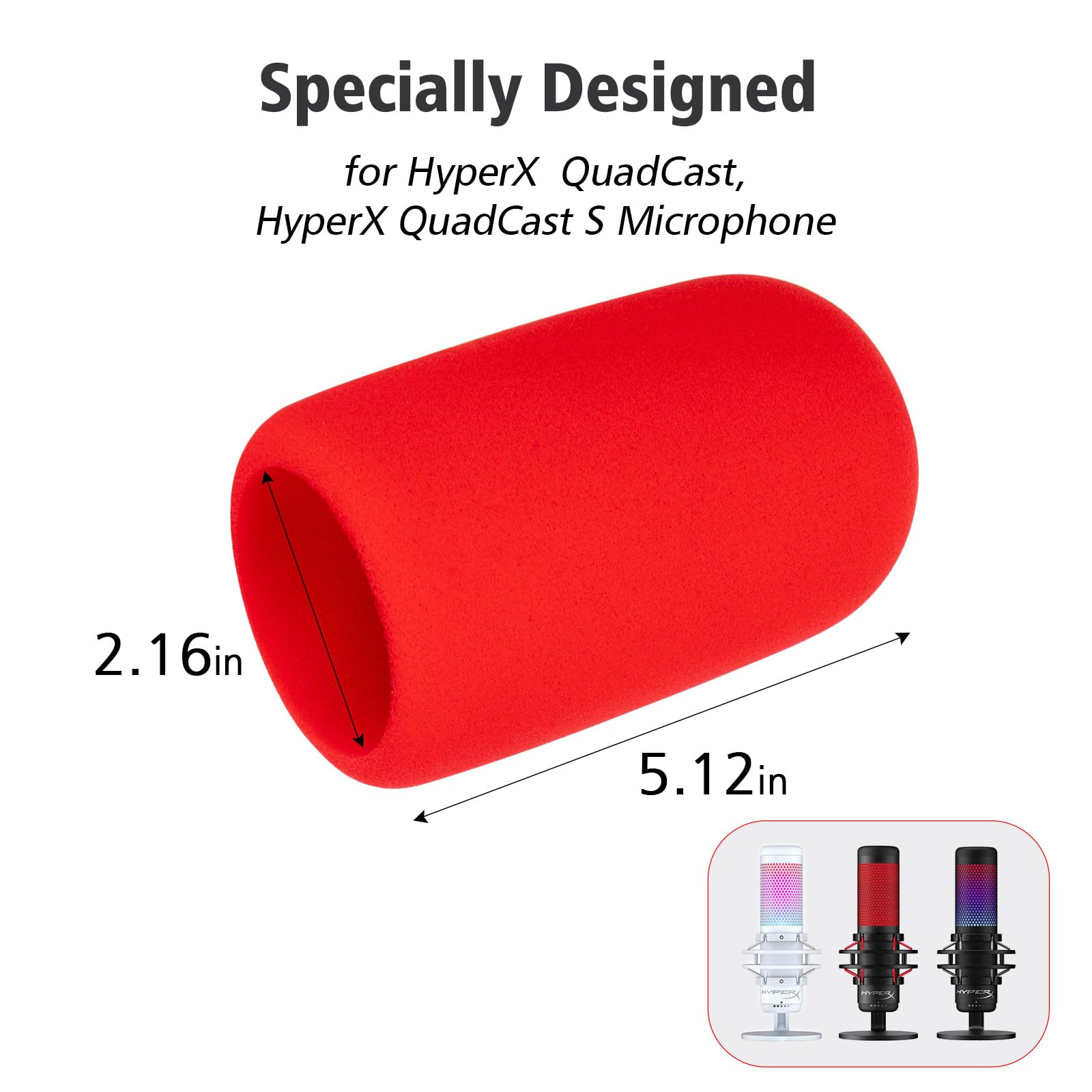 Sunmon Red Pop Filter For Hyperx Quadcast   Microphone Cover Foam Noise Reduction, Hyper X Pop Filter Improved Sound Quality, Mi