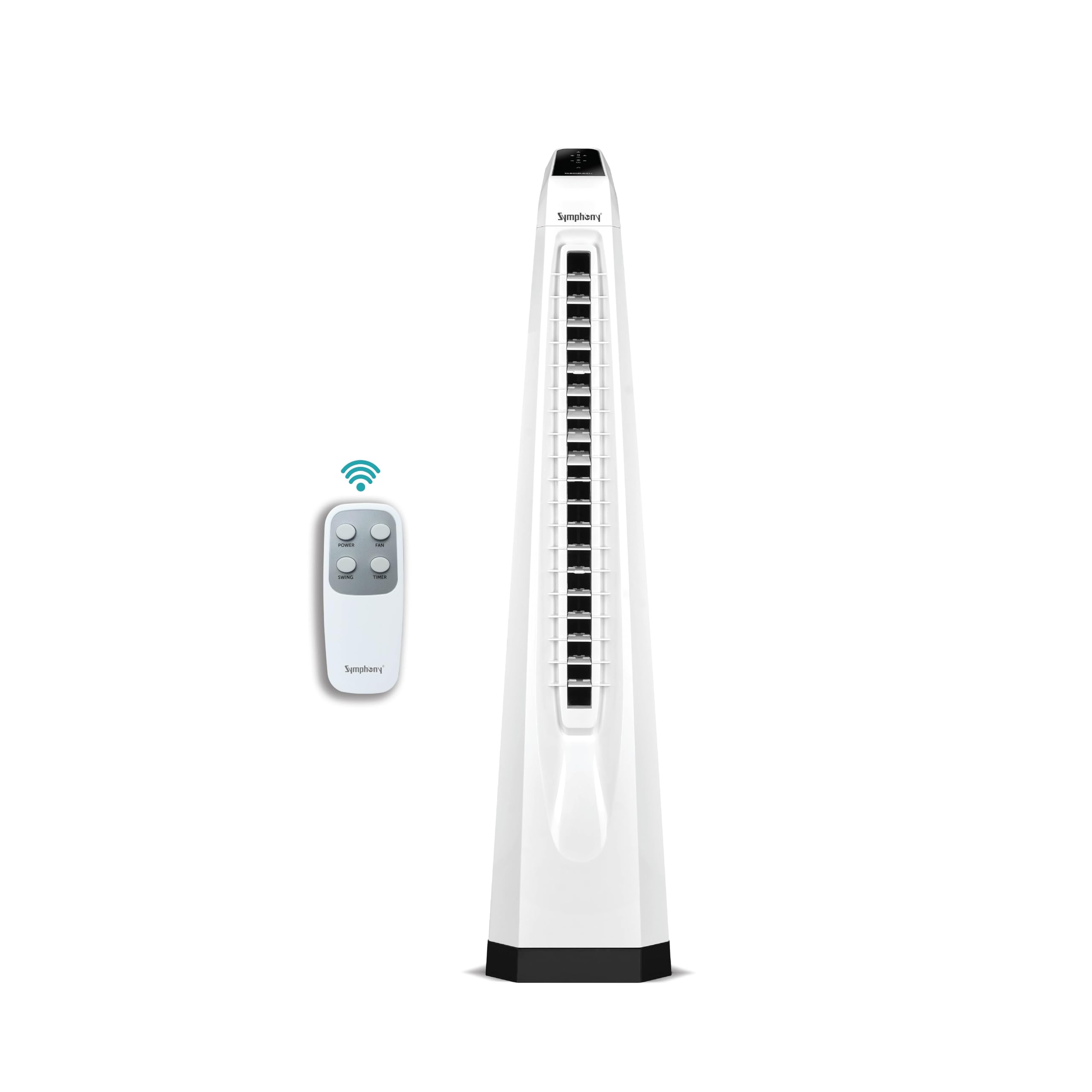 Symphony SurroundI Bladeless Tower Fan For Room | HighSpeed With Swivel Action, Touchscreen Control Panel & Remote | 1 Year Wa