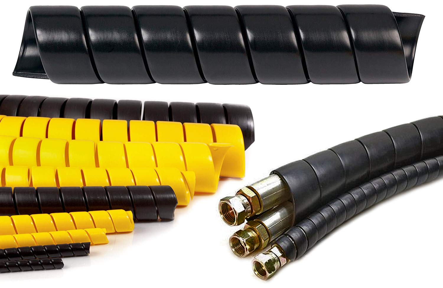 Electriduct 3/4 Inch Heavy Duty Spiral Wrap Hdpe Flexible Plastic Cable Sleeve Hose Protector 25 Feet   Black