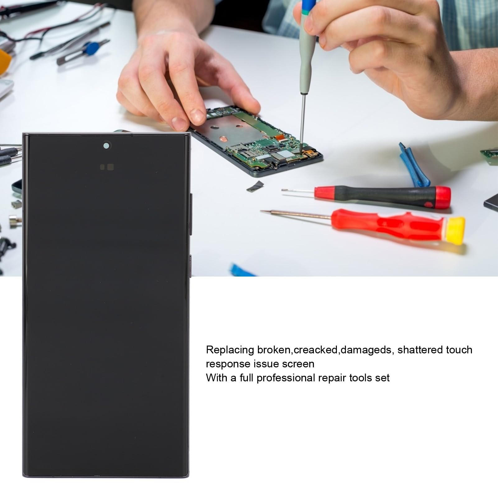 6.8 Original For Galaxy S22 Ultra, Led Lcd Display Touch Screen Digitizer Assembly S22Ultra 5G Lcd Screen Replacement With Black