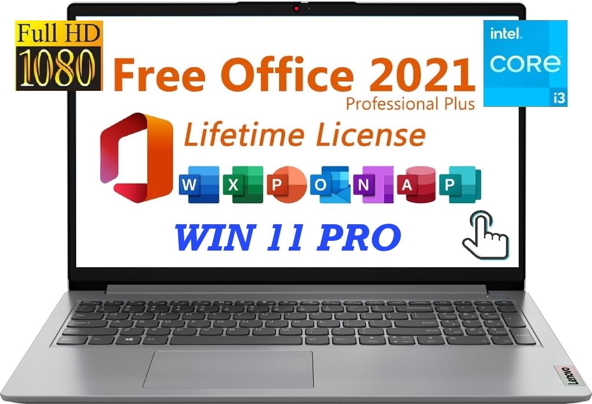 Lenovo Ideapad 3i Business & Student Laptop, 15.6 FHD Touchscreen, Intel Core i3-1115G4,12GB RAM, 512GB PCIe SSD, with Lifetime 