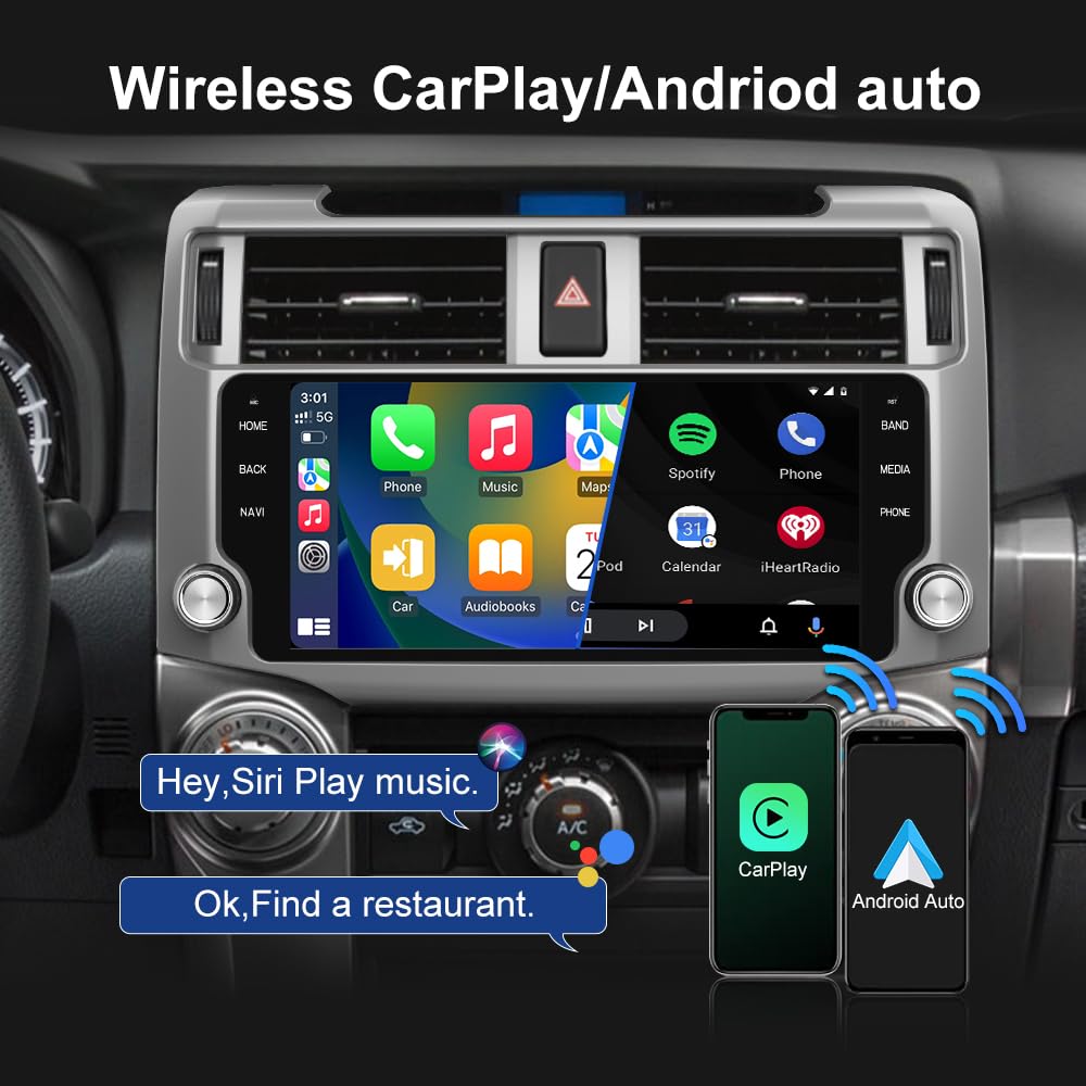 Android 13 Car Stereo For Toyota 4Runner 2014 2019 With Wireless Carplay Android Auto,10.33 Inch Touch Screen Bluetooth Gps Wifi