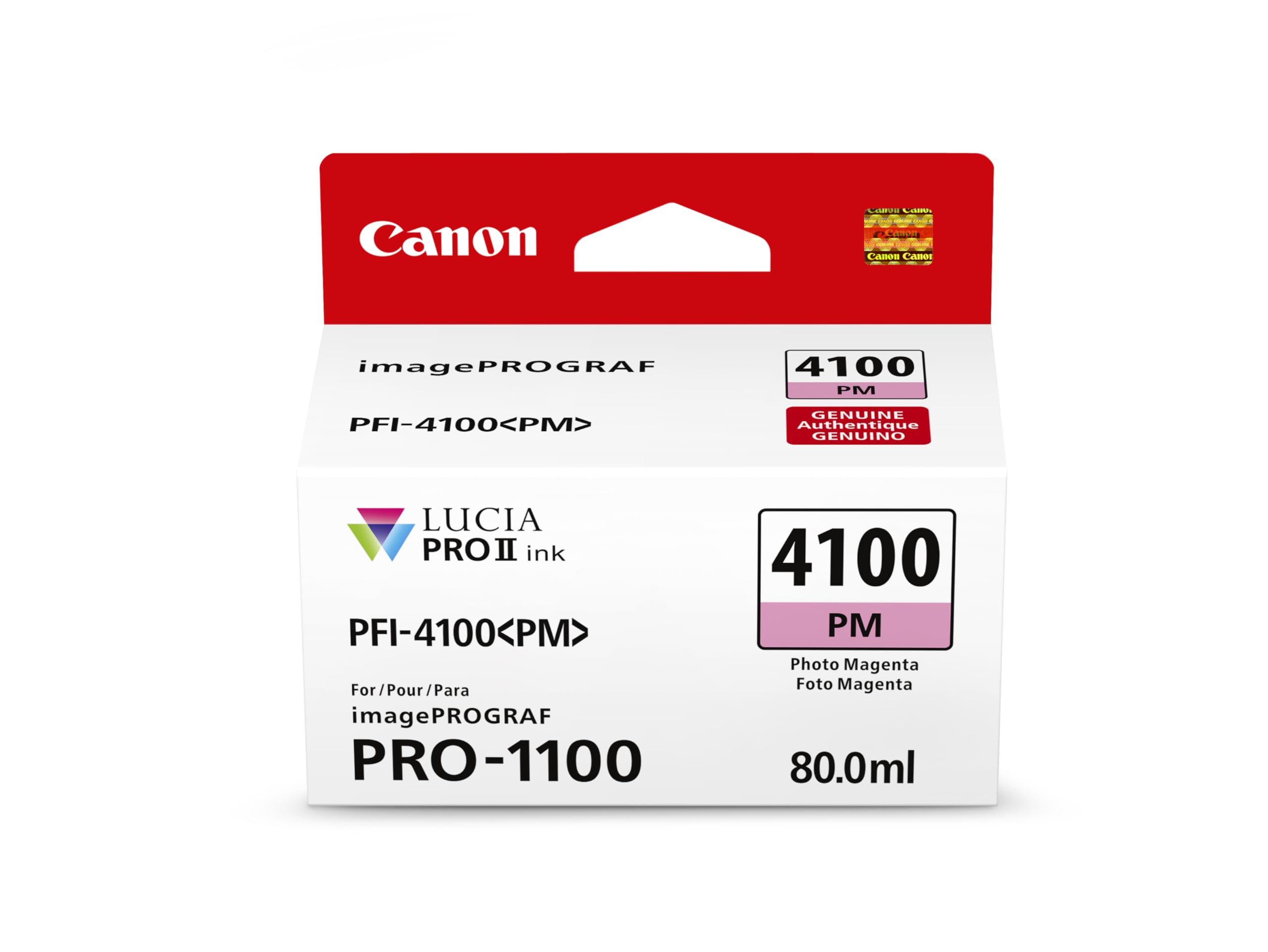 Canon PFI-4100 Genuine Photo Magenta Ink Tank, Compatible with imagePROGRAF PRO-1100 Printers