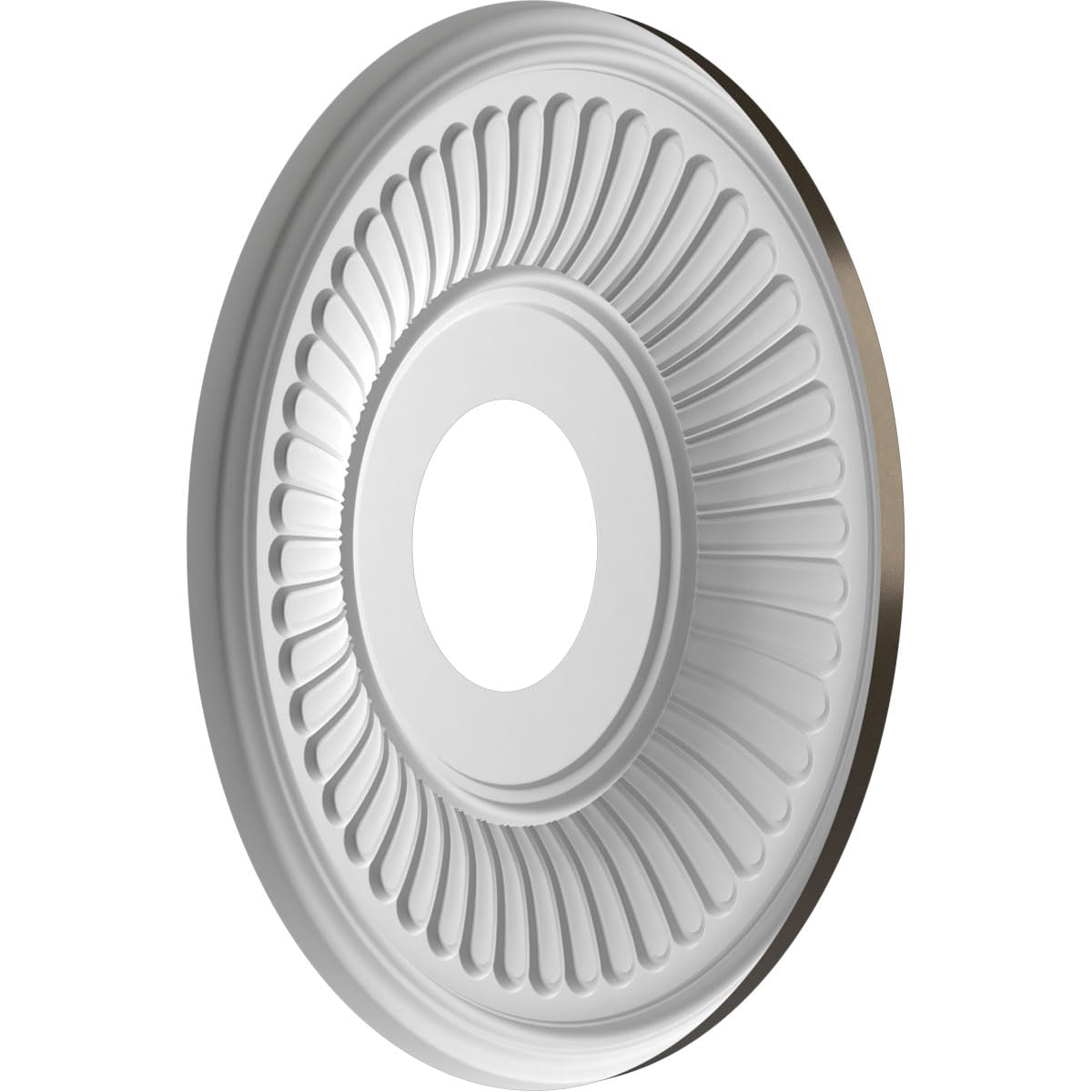 Ekena Millwork 13Od X 3 1/2Id X 3/4P Berkshire Thermoformed Pvc Ceiling Medallion (Fits Canopies Up To 5 3/4), Metallic Dark Bro