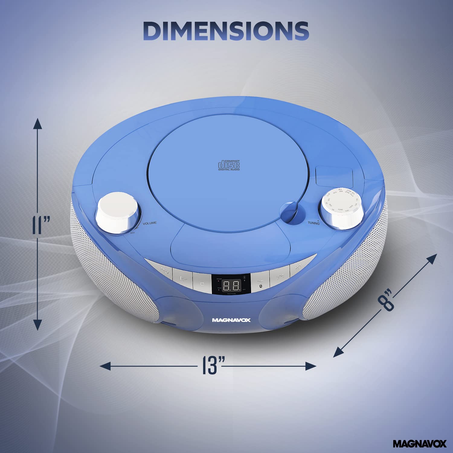 Magnavox Md6949 Portable Top Loading Cd Boombox With Am/Fm Stereo Radio And Bluetooth Wireless Technology In Black | Cd R/Cd Rw