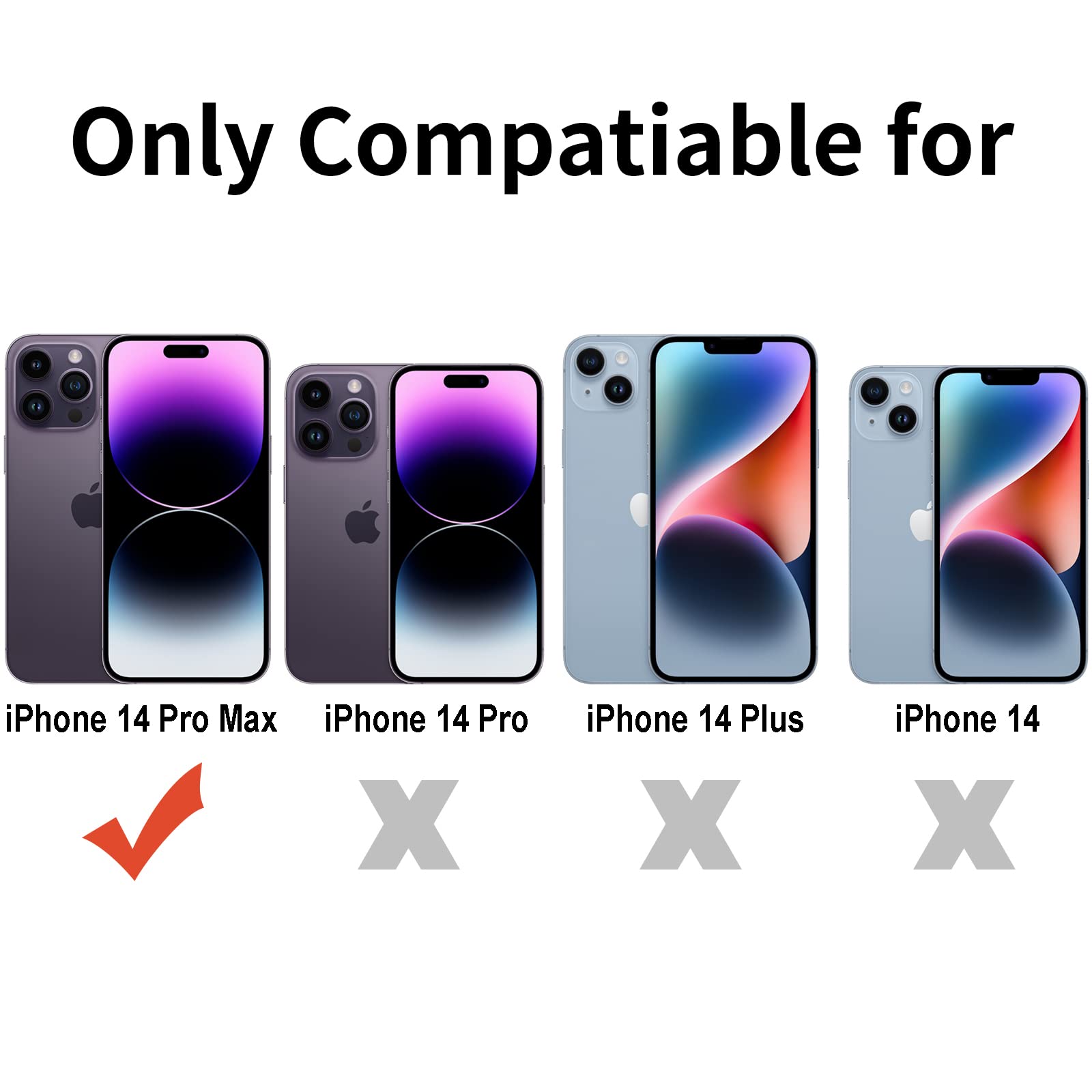 Tenoc Phone Case Compatible With Iphone 14 Pro Max, Clear Case Shockproof Protective Bumper Slim Cover For 6.7 Inch