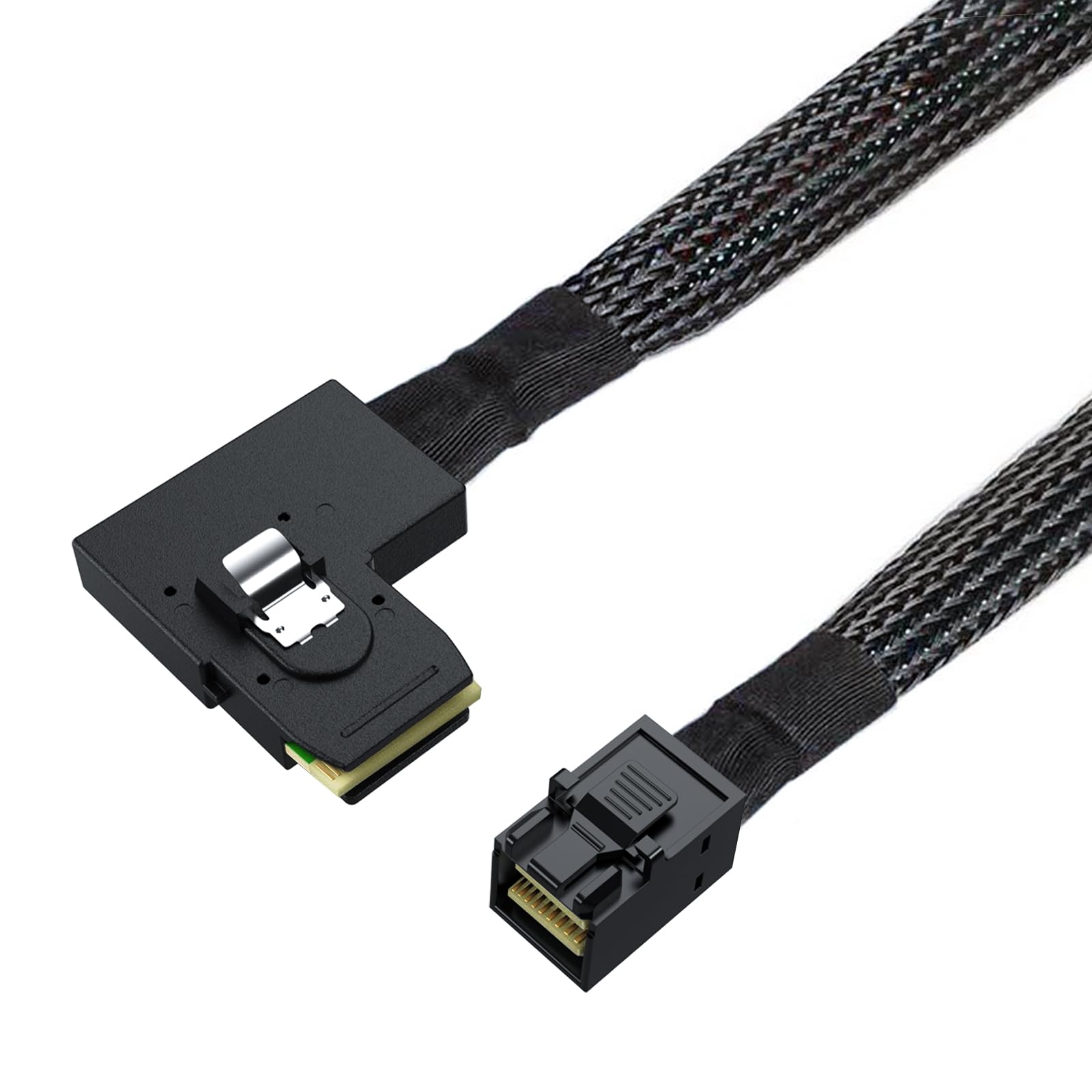 Cablecreation Internal Mini Sas Hd Cable, 3.3Ft Mini Sas Sff 8643 To Left Angle Mini Sas 36Pin Sff 8087 Cable, Mini Sas 36Pin To