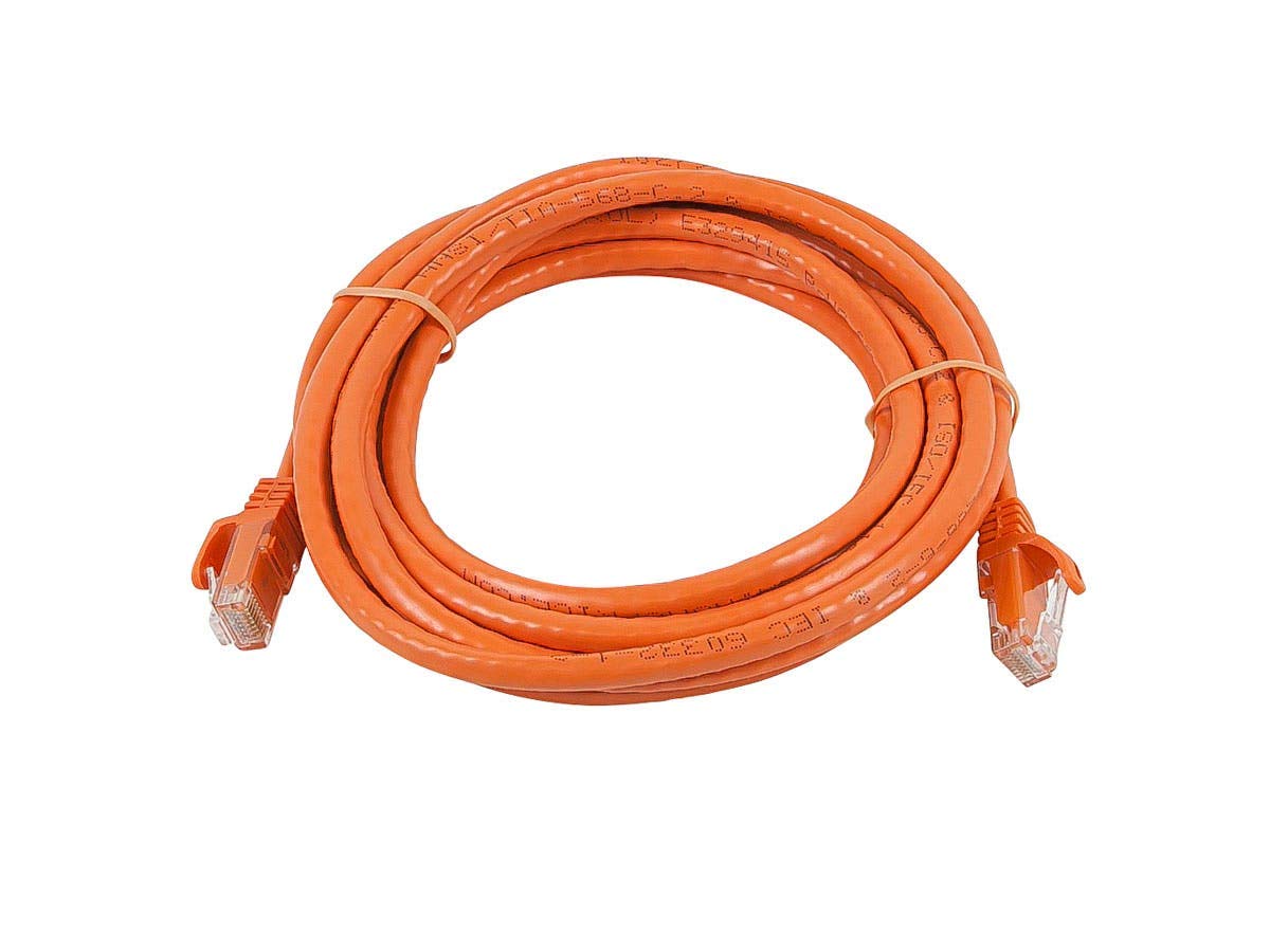 Monoprice Flexboot Cat6 Ethernet Patch Cable   Rj45, Stranded, 550Mhz, Utp, Pure Bare Copper Wire, 24Awg, 7 Feet, Orange