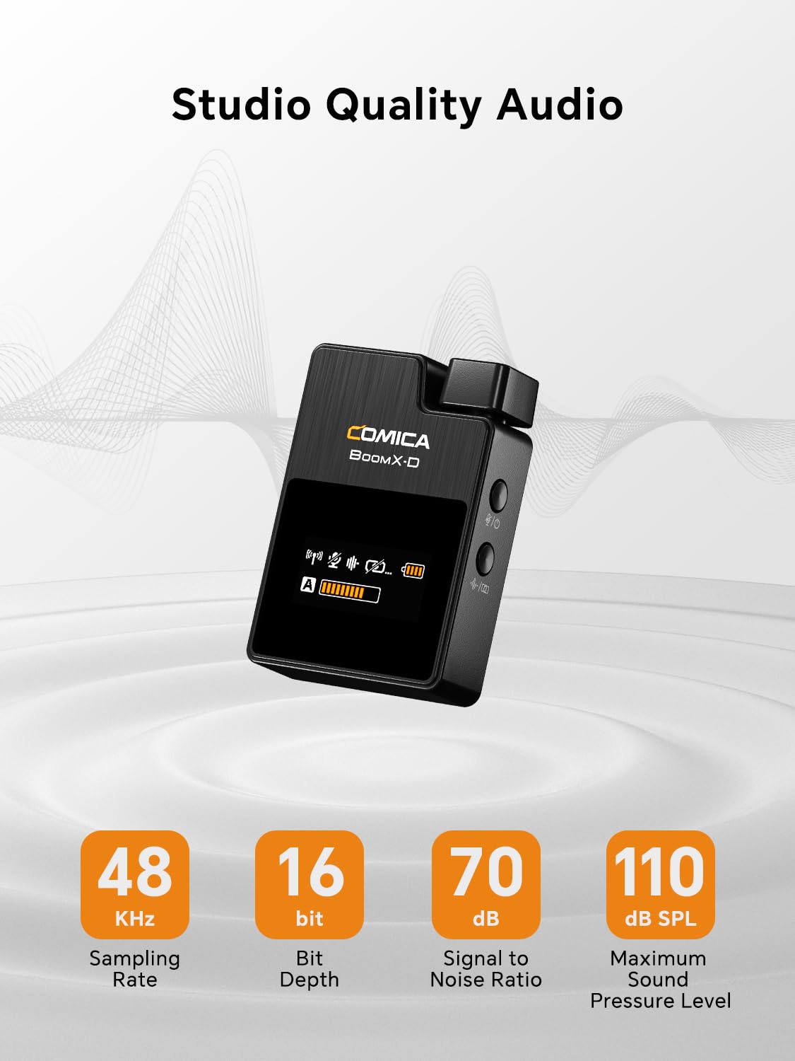 Comica Boomx-Duc2 2.4G Wireless Microphone For Iphone 15/16 Pro/Pro Max, Dual Lavalier Lapel Microphone With 2 Transmitter, Lav