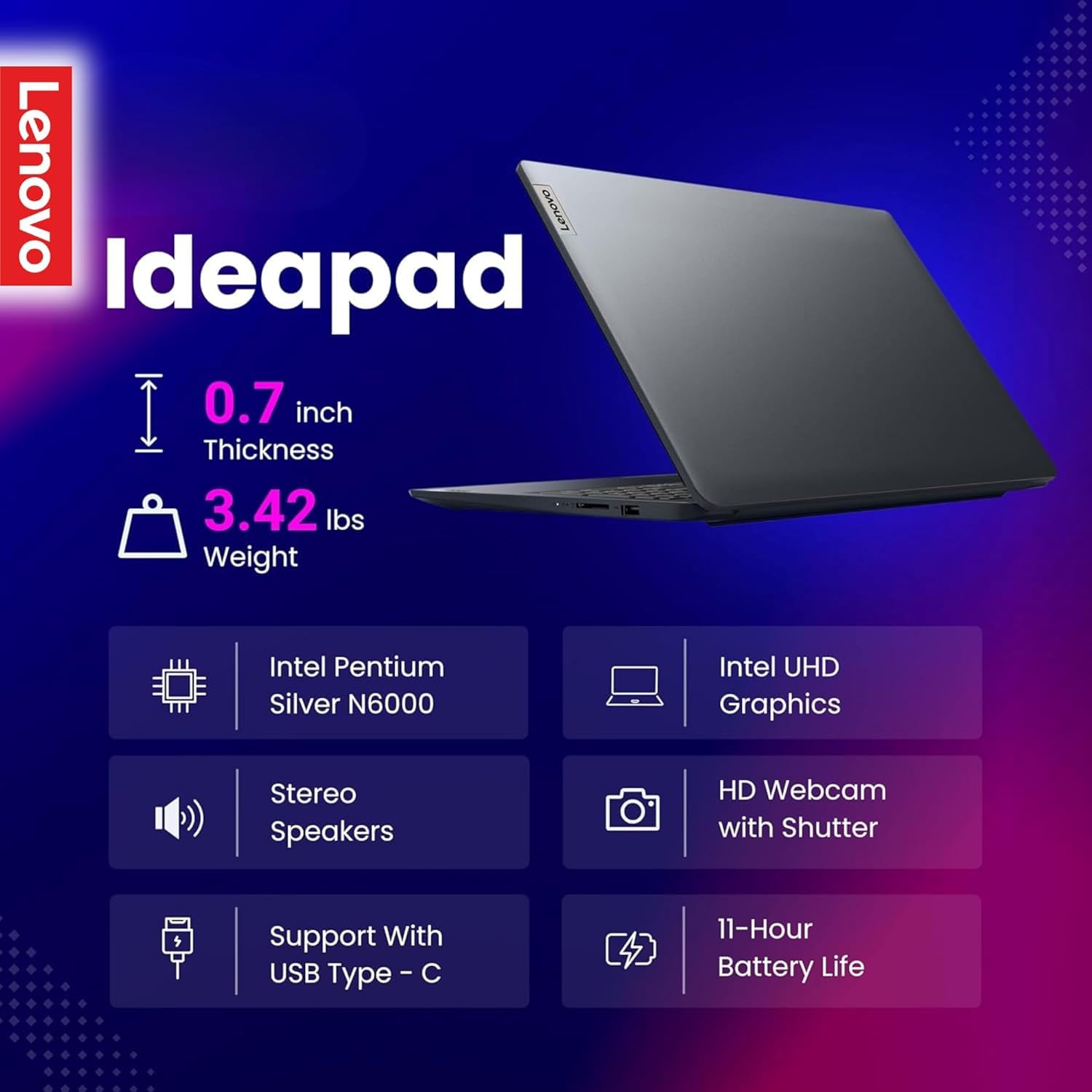 Lenovo Essential Ideapad  36Gb Ram  1.5Tb Storage(512Gb Ssd And 1Tb Cloud Storage)  15.6 Full Hd  Intel 4-Core  Free 1 Year Offi