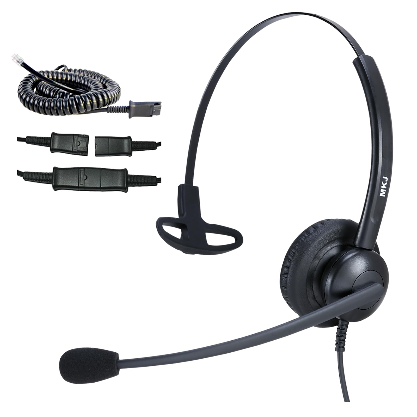 Mkj Telephone Headset For Cisco Phones, Wired Headphones With Microphone Noise Cancelling, Corded Rj9 Office Headset For Cisco C
