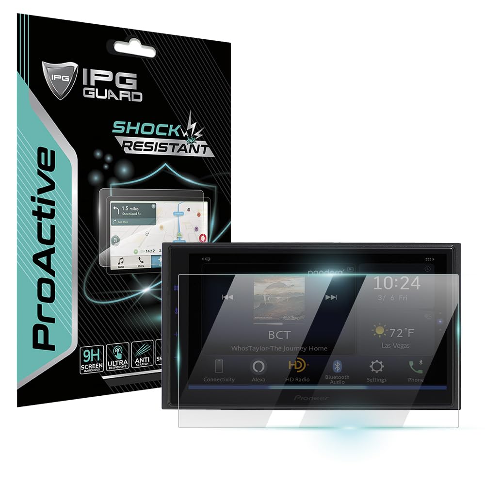 IPG ProActive for PIONEER DMH-WC5700NEX, DMH-W4660NEX 6.8 9H Hardness Screen Protector Smooth Glass Touch Ultra Responsive High 