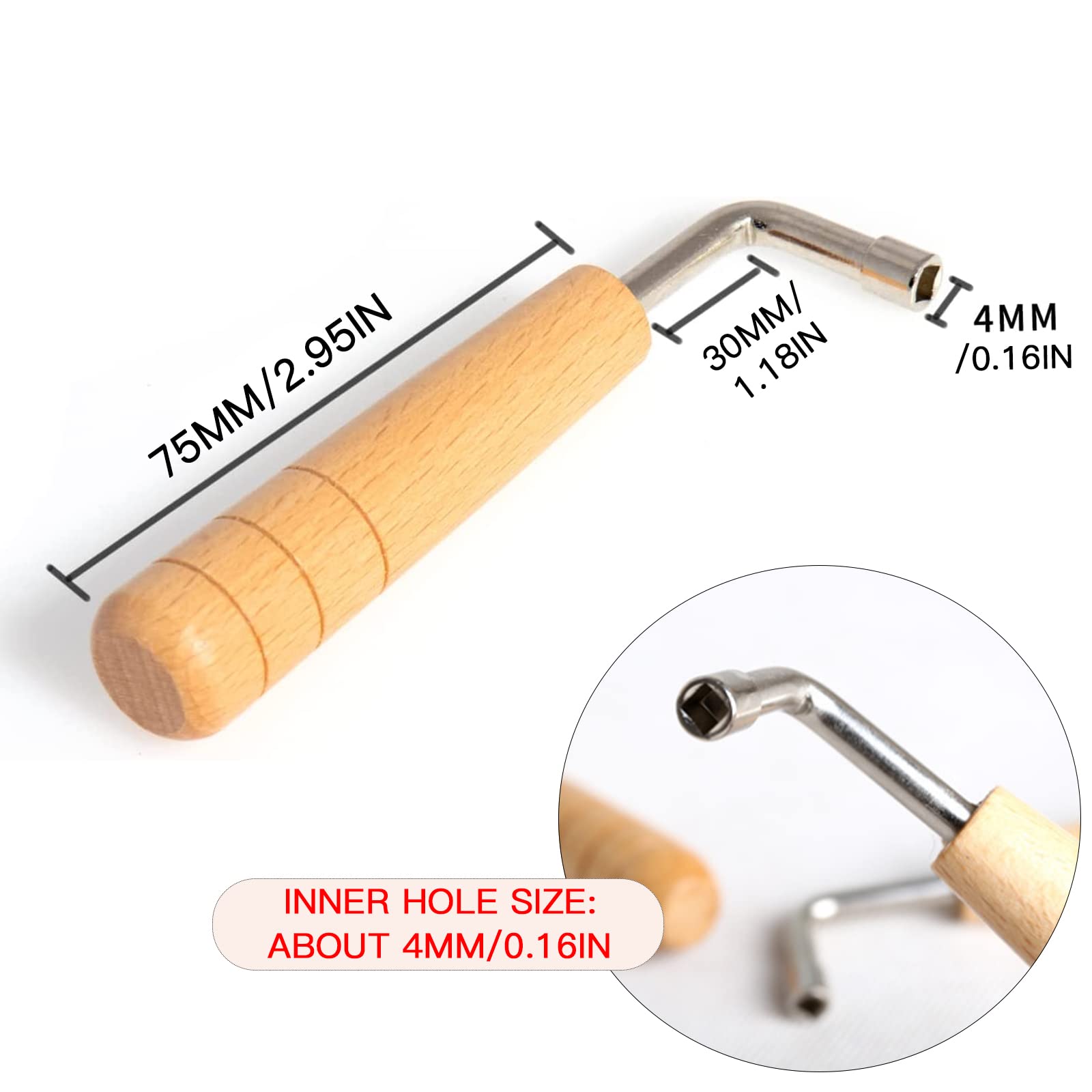 Cheerock 7Pcs Tuning Pin Nails For Lyre Harp Strings And Other Small Harp Musical Stringed Instrument With L Shape Tuning Wrench