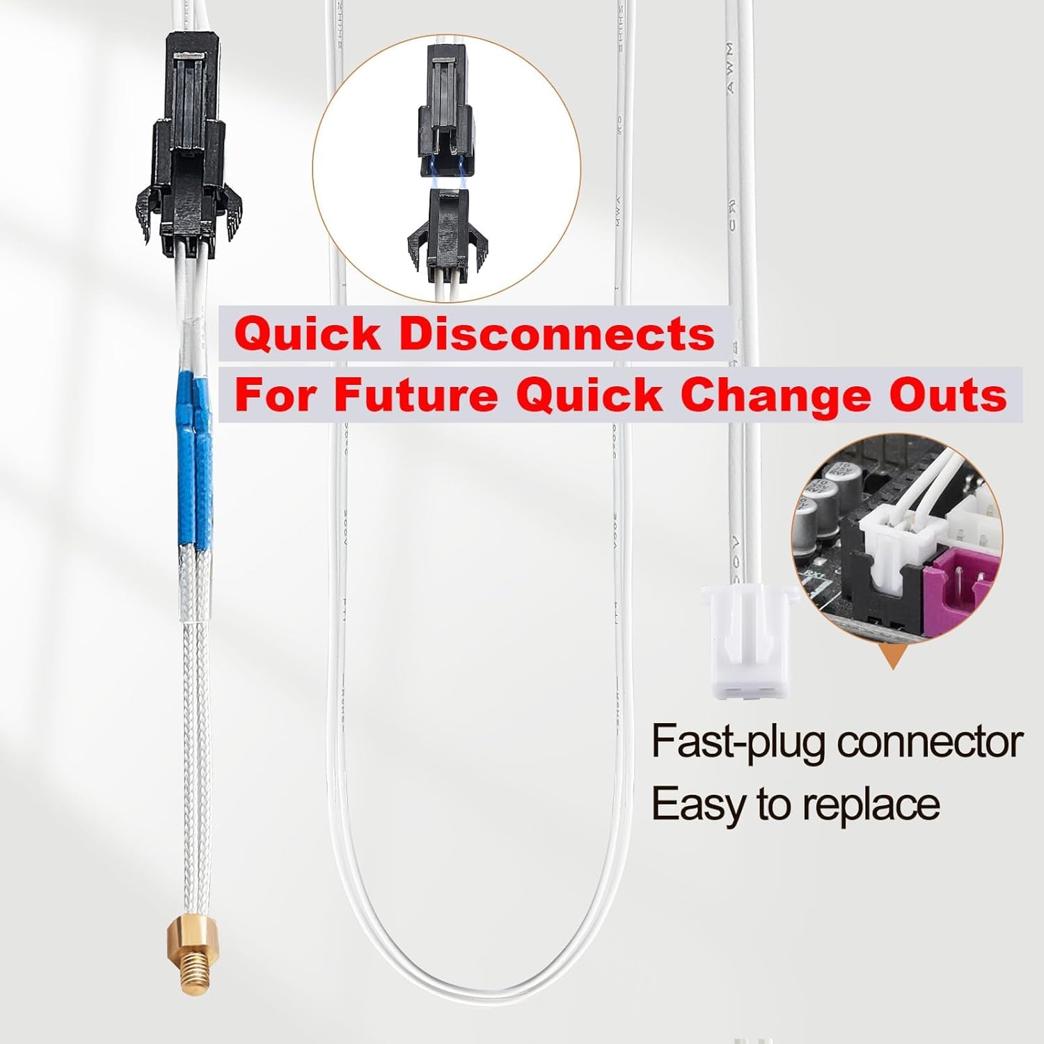 5Aplusreprap Ender 3 Hotend Upgrade: M3 Stud Thermistor,Fast Replaced, Compatible For Creality Ender 3 V2/Pro,Cr-10 J-Head Hoten