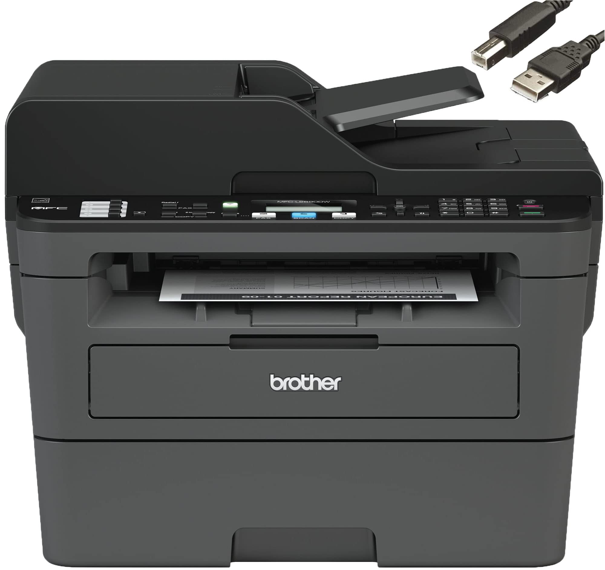 Brother MFC-L2690DW Monochrome Laser All-in-One Printer, Print Scan Copy Fax, Auto 2-Sided Printing, Wireless Connectivity, 26pp