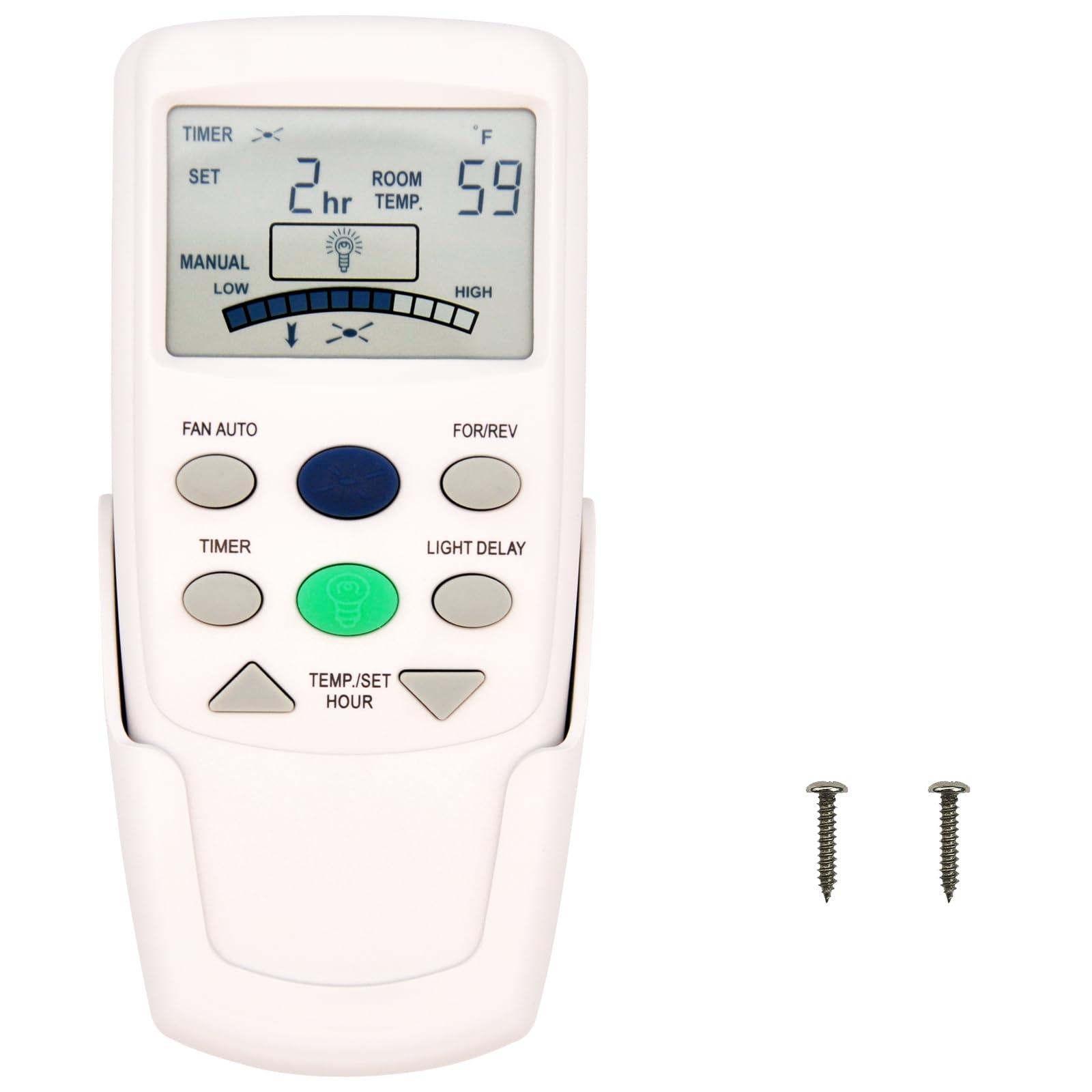 Cenming Thermostatic Replacement Remote For Hampton Bay Ceiling Fan Remote Control,With Reverse Timer 3 Speed, Lcd Display Temp,