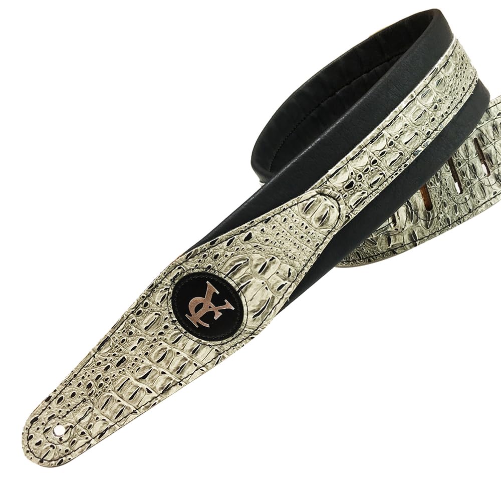 BORGBAR Bass Strap Crocodile Skin Embossed PU leather Electric Guitar Belt Acoustic Guitar Strap Accessories