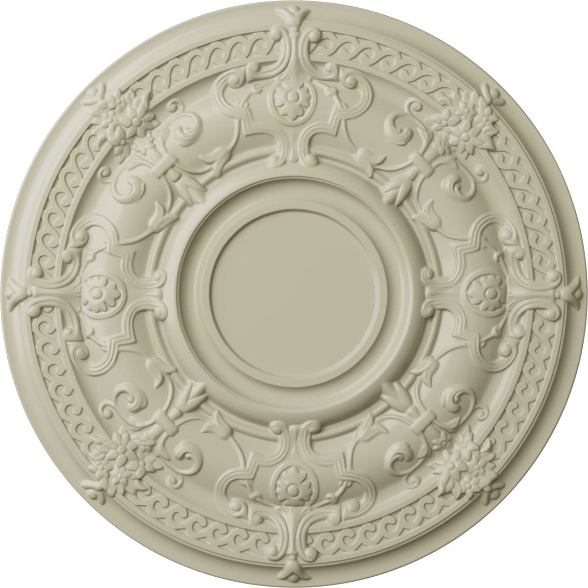 Ekena Millwork Cm33Dacyf Dauphine Ceiling Medallion, 33 7/8''Od X 1 3/8''P (Fits Canopies Up To 13 1/4''), Hand Painted Clear Ye
