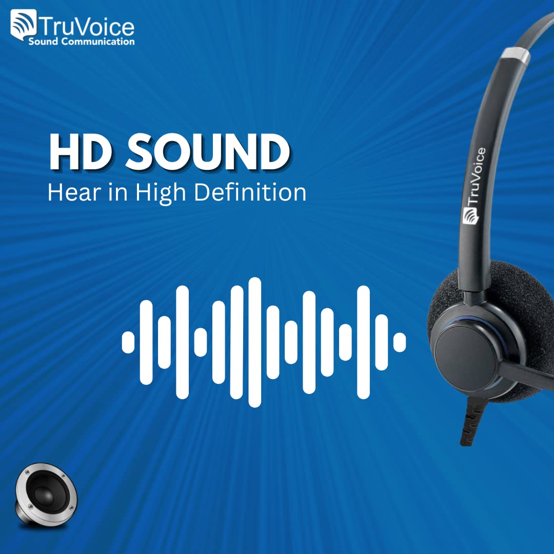 Truvoice Hd 150 Headset With Noise Canceling Microphone & Hd Speakers   Compatible With Avaya 1608 1616 9601 9608 9611 9611G 962