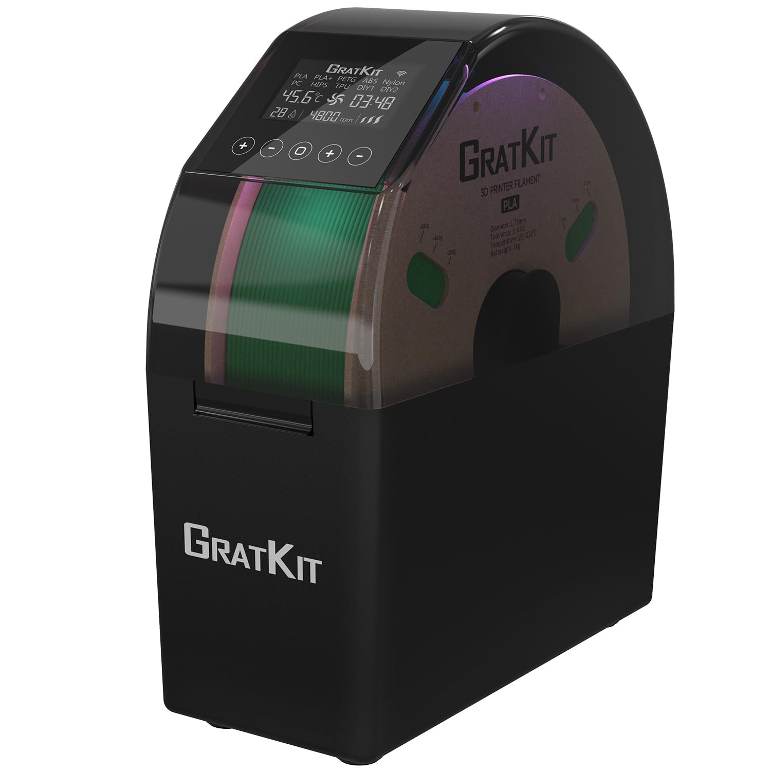 Gratkit Silk Tri Color Pla Filament,Coextrusion Pla Filament 1.75Mm,  0.03Mm, 1Kg/Roll, Silk Pla Red & Blue & Green