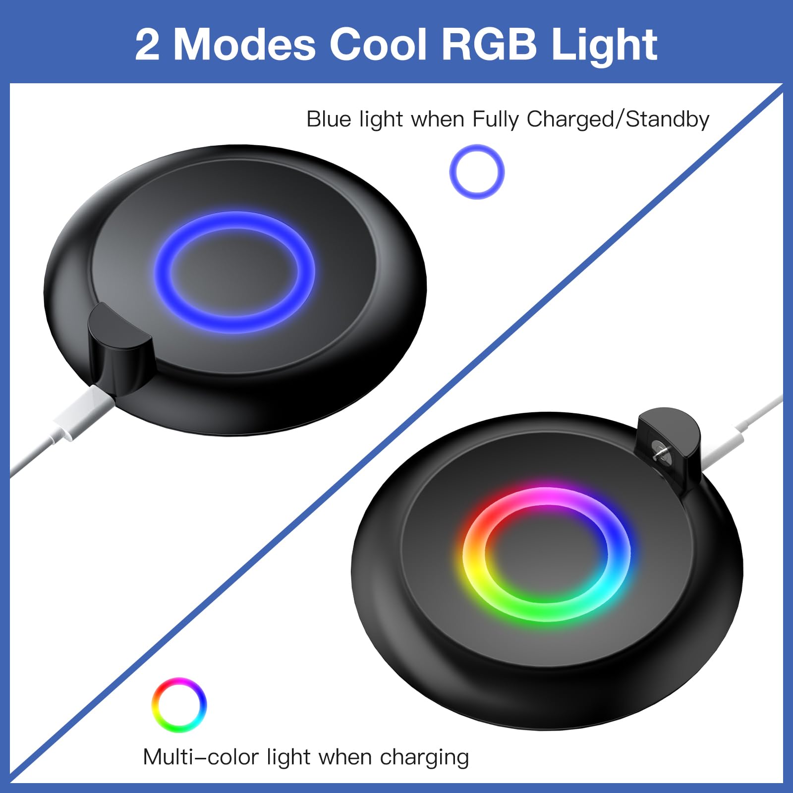 Kunsluck Charging Station For Pokemon Go Plus + 2023, Rgb Charging Dock With Protective Case For Pokemon Go Plus +