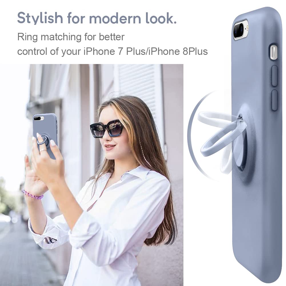Mocca For Iphone 7 Plus Case, Iphone 8 Plus Case 5.5 Inch With Ring Kickstand |Super Soft Microfiber Lining Anti Scratch |Full B
