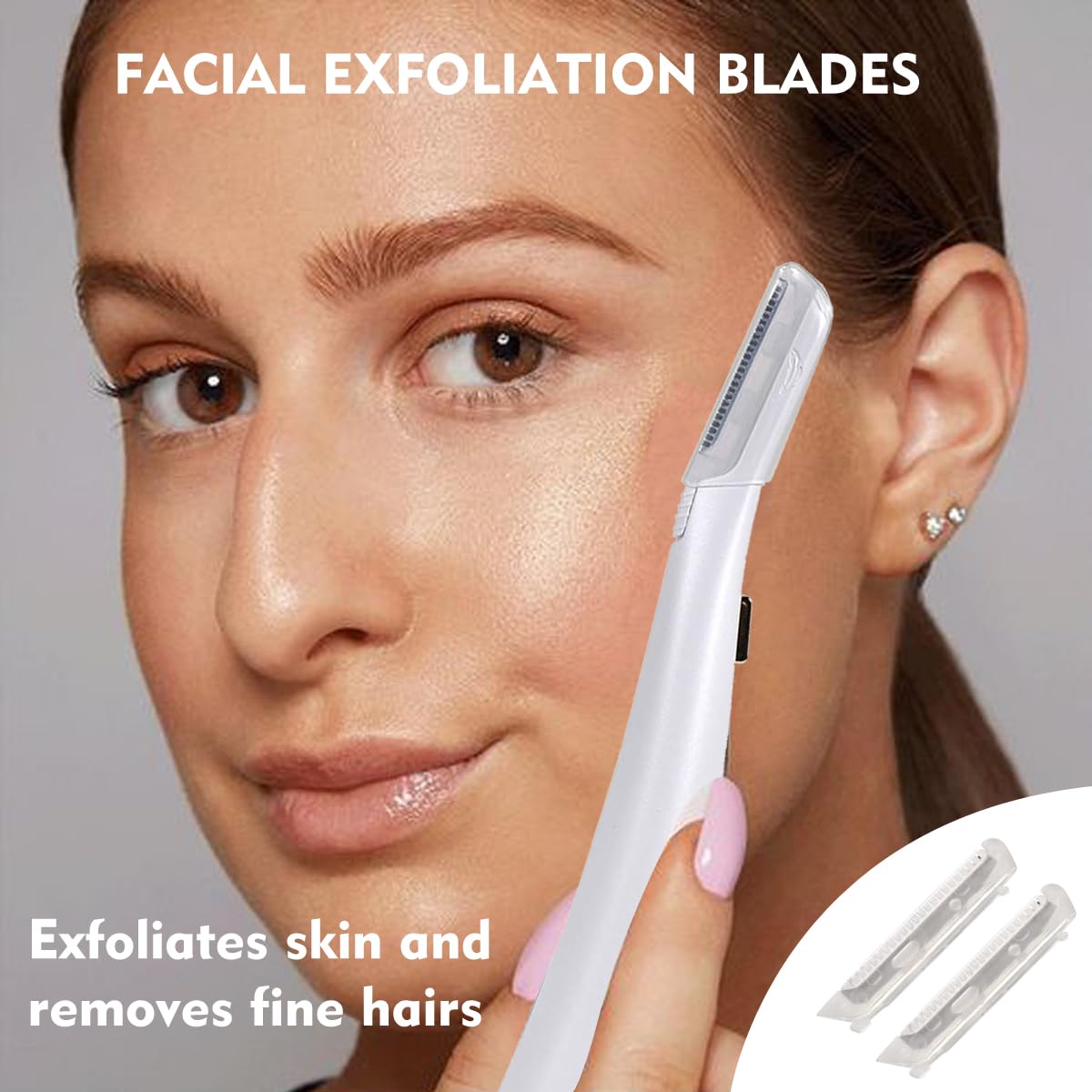 18 Pack Replacement Head For Finishing Touch Flawless Dermaplane Glo Facial Exfoliation, Replacement Blades For Flawless Dermapl