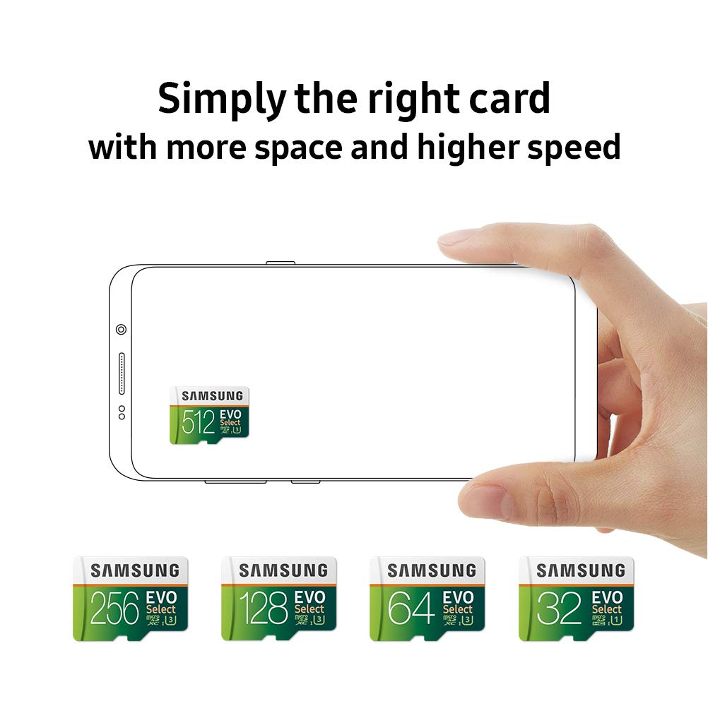 Samsung (Mb-Me128Ga/Am) 128Gb 100Mb/S (U3) Microsdxc Evo Select Memory Card With Full-Size Adapter