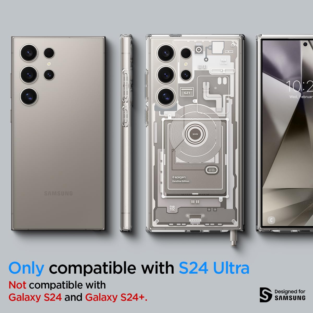 Spigen Ultra Hybrid Designed For Galaxy S24 Ultra Case (2024) [Anti Yellowing], [Military Grade Protection]   Zero One Natural T