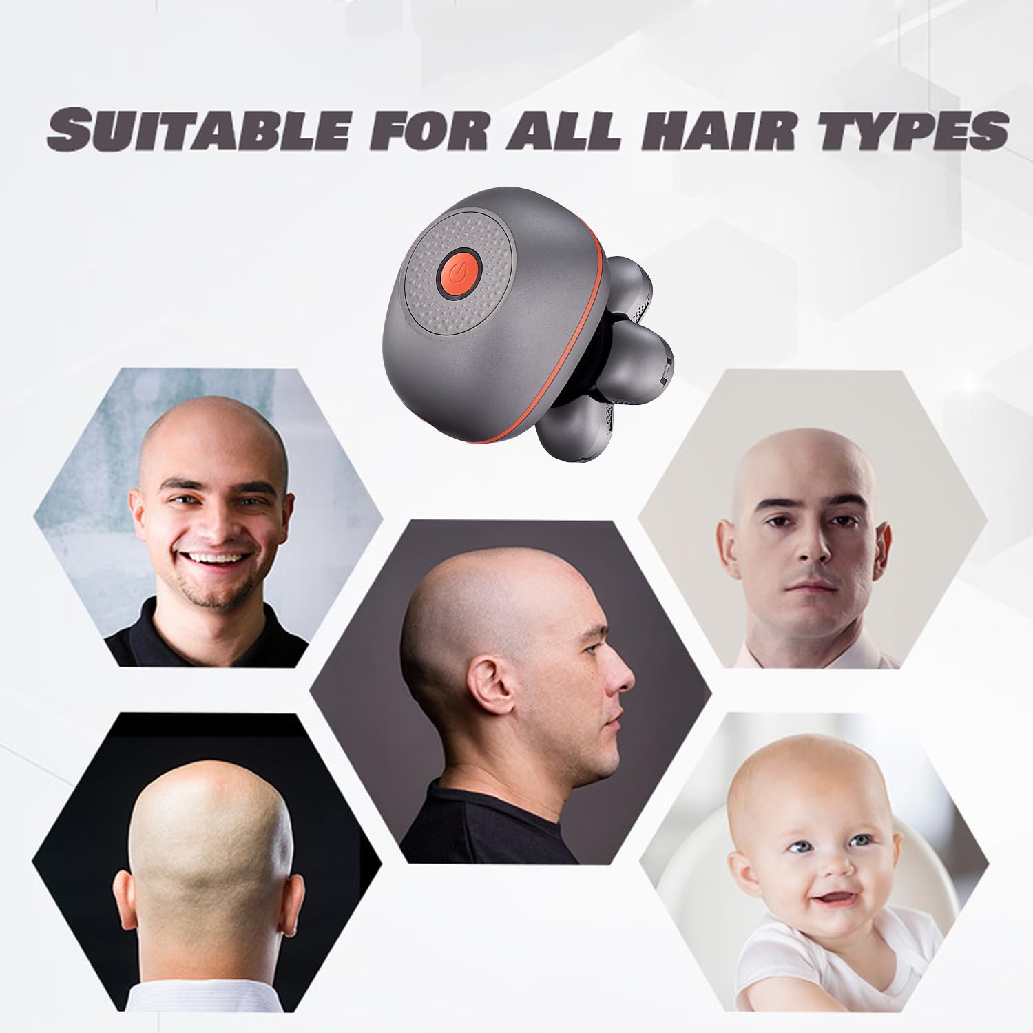 Head Shaver For Bald Men, Cordless Electric Razors Waterproof 6D Rotary Shavers For Head And Face, Rechargeable Head Shavers Wit