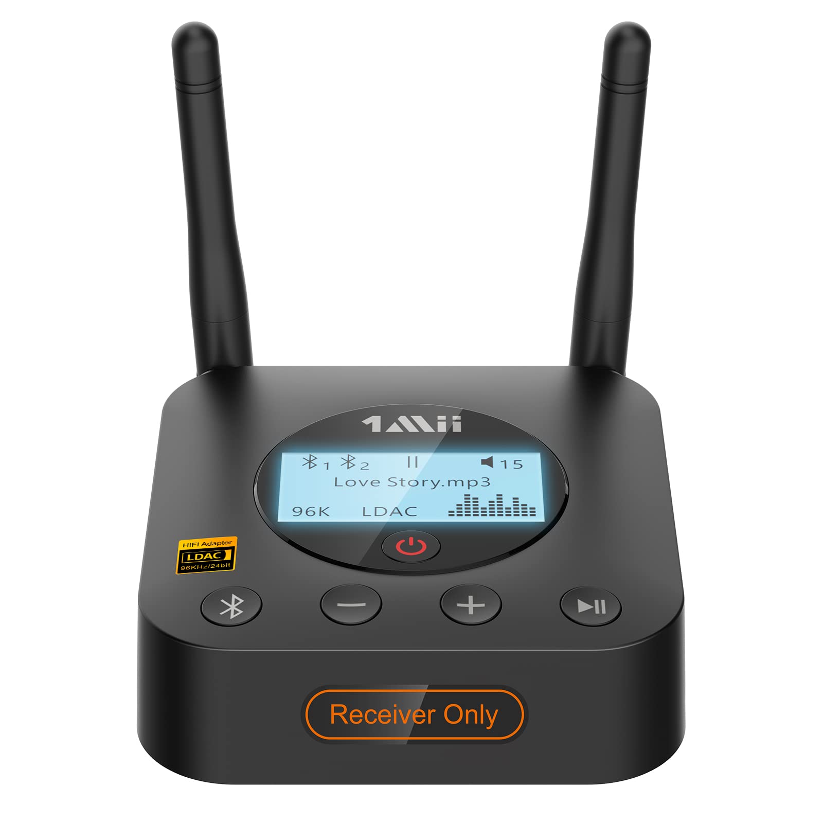 1Mii B06Pro+ Hi-Fi Bluetooth 5.1 Audio Receiver, LDAC Hi-Res Wireless Audio Adapter for Home Stereo w/aptX HD Low Latency, LCD D