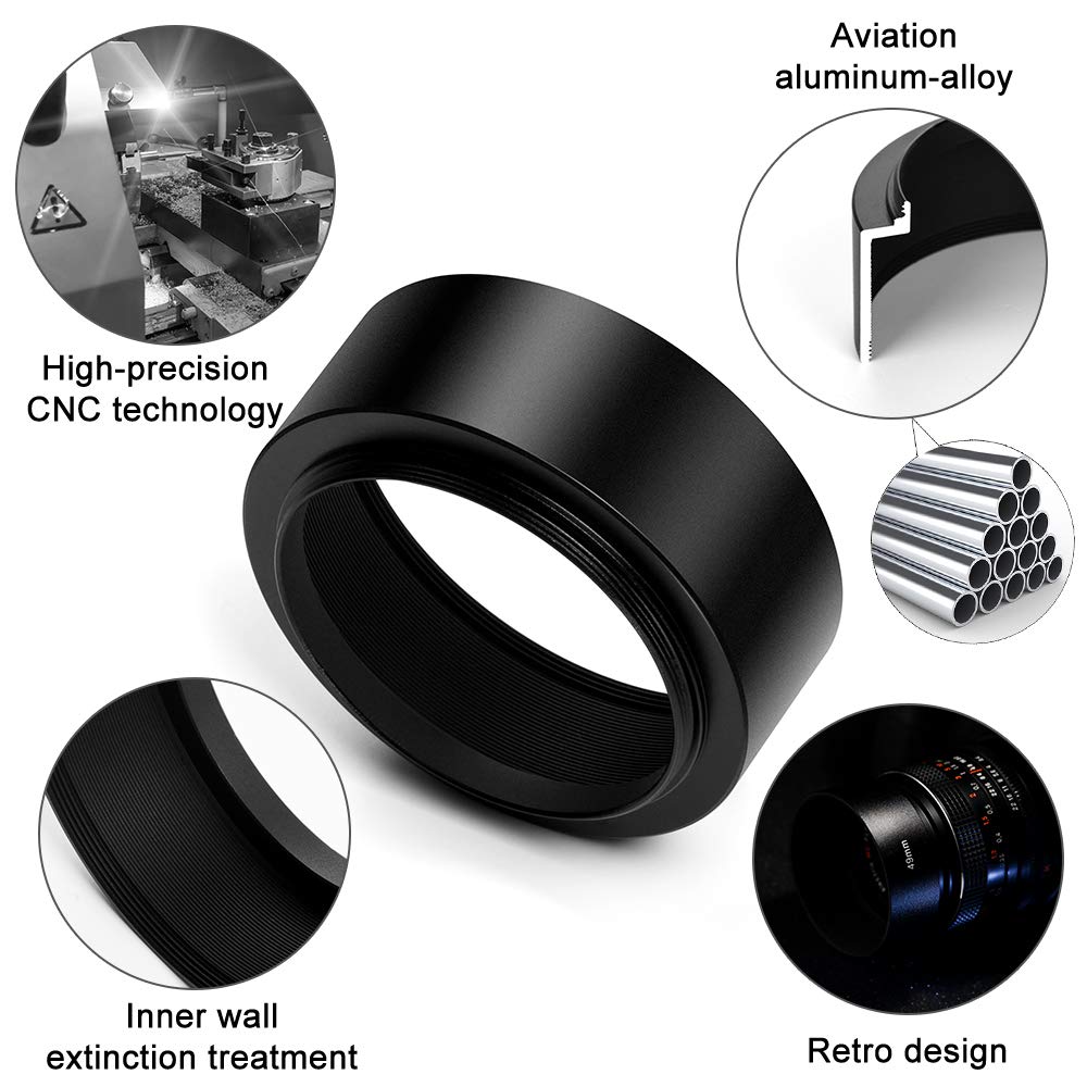 40.5Mm Metal Standard Screw In Standard Lens Hood Sunshade With Centre Pinch Lens Cap For Canon Nikon Sony Pentax Olympus Fuji S