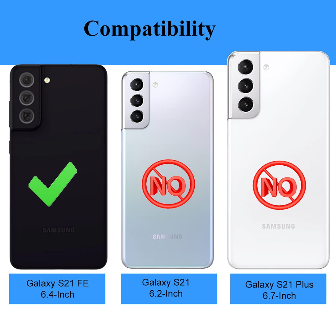 Dahkoiz For Samsung Galaxy S21 Fe 5G Case, And Glass Screen Protector, Dust Proof Port Cover, Full Body Protection Durable Rubbe