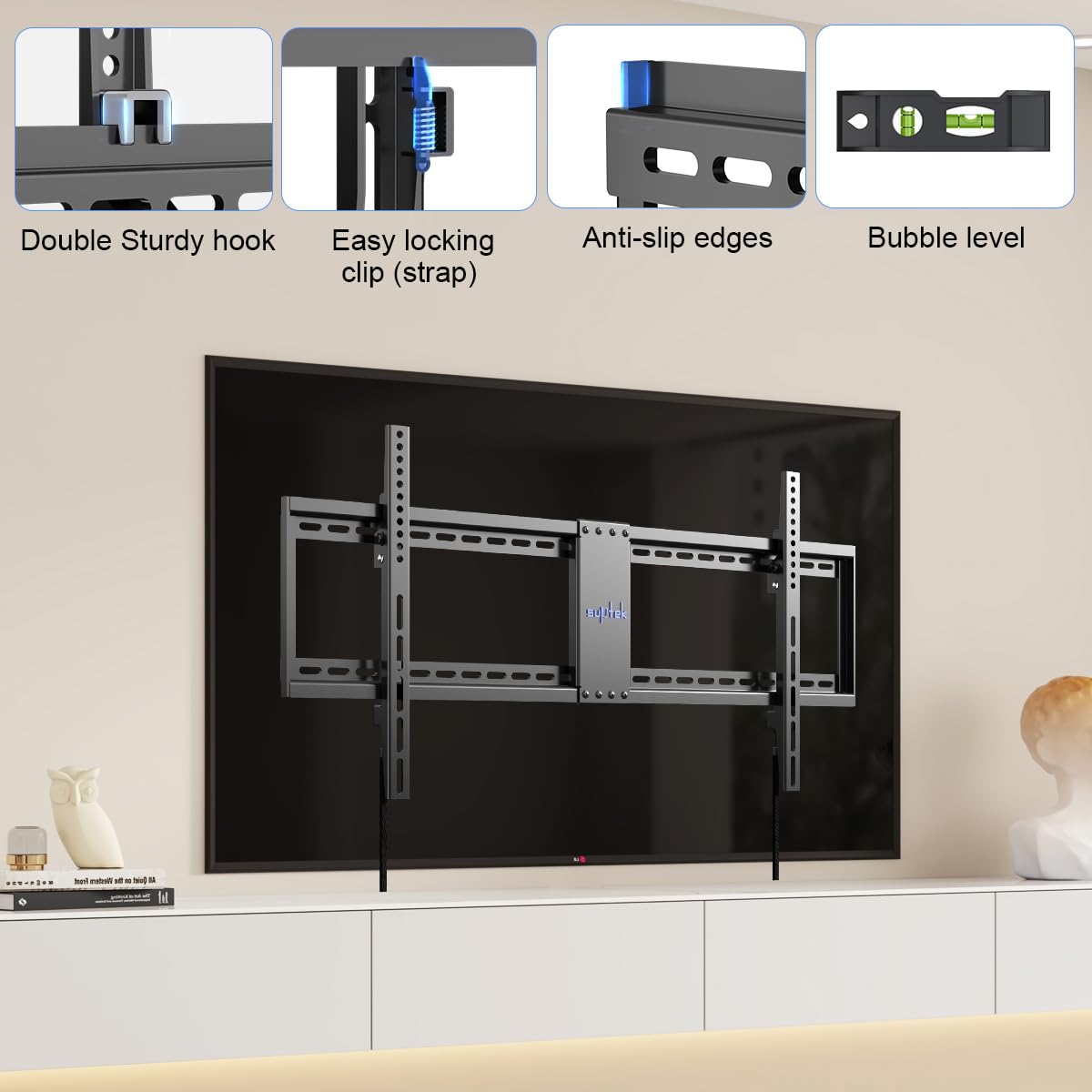 Suptek Tilt Tv Wall Mount Bracket For Most 42 90 Inch Tv, Universal Mount With Max 800X400Mm Vesa And 154Lbs Loading Capacity, F