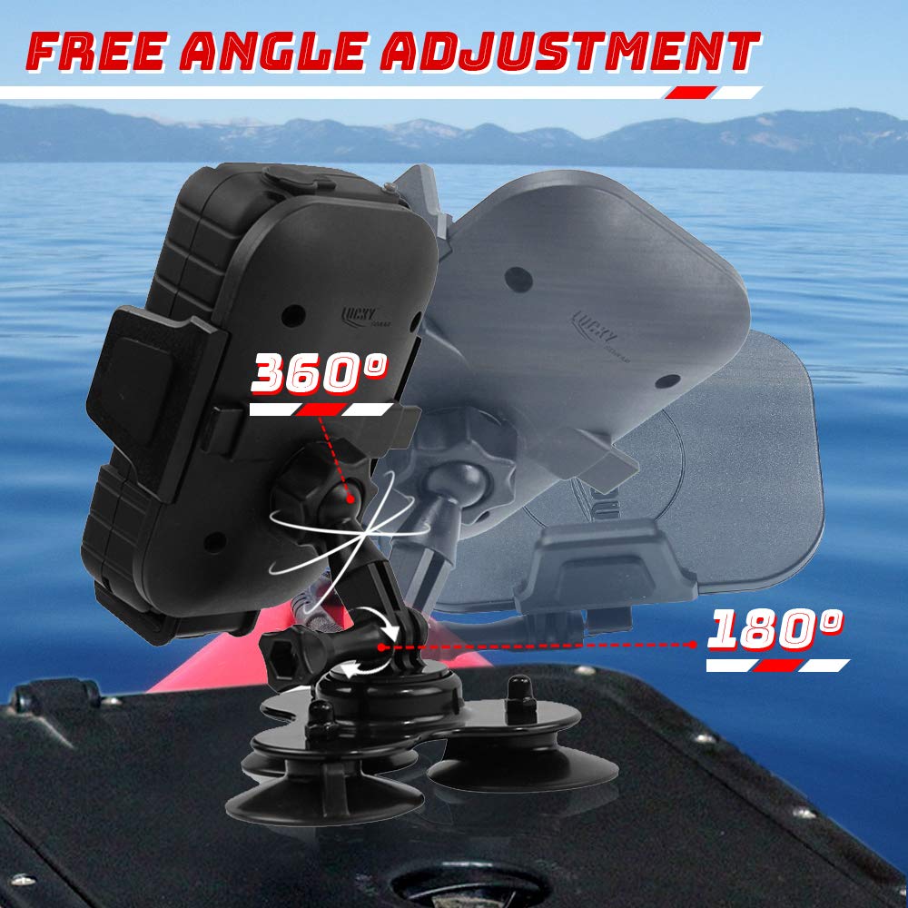 Lucky Dashboard Universal Car Phone Mount Veichle Suction Cup Mount Holder, Fish Finder Gps Cup Holder Mount For Boat Canoe Kaya