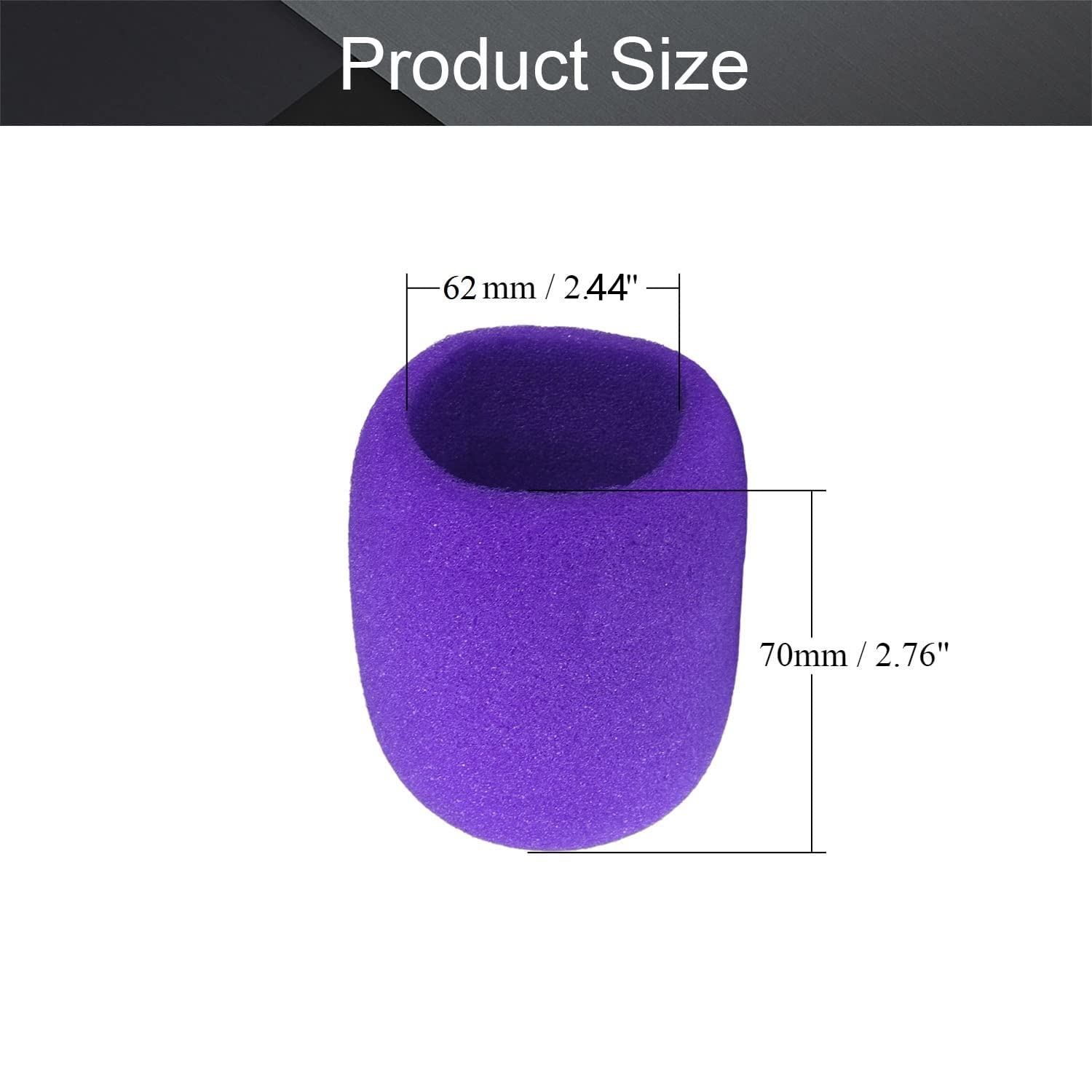 Fielect 5Pcs Microphone Cover Sponge Foam Mic Cover Handheld Microphone Windscreen Shield Protection Micro Foam Filter Purple For Ktv Broadcasting