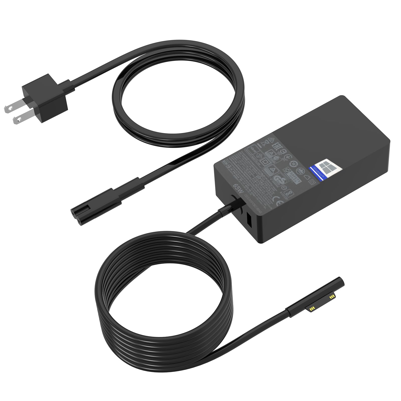 65W Surface Pro Charger For Surface Pro 9/8/X/7/6/5/4/3,Windows Surface Laptop 6, 5, 4, 3, 2, 1 Adapter Power Support 44W 36W