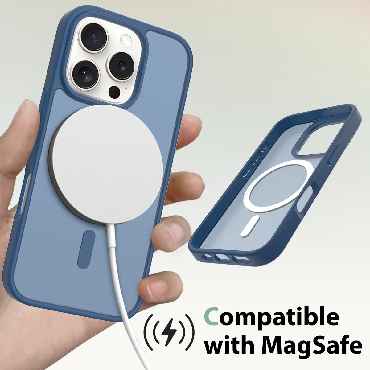 Pinlisheng Magnetic For Iphone 16 Pro Case 6.3 Inch [Compatible With Magsafe] [Military Grade Protection] Translucent Matte Back