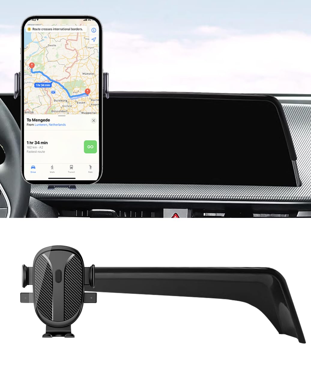 Kephth Car Phone Holder For 2025 Kia Ev6 Accessories 2022 2023 2024 Dash Mount Cell Phone Holder For Most Smartphones Auto Inter