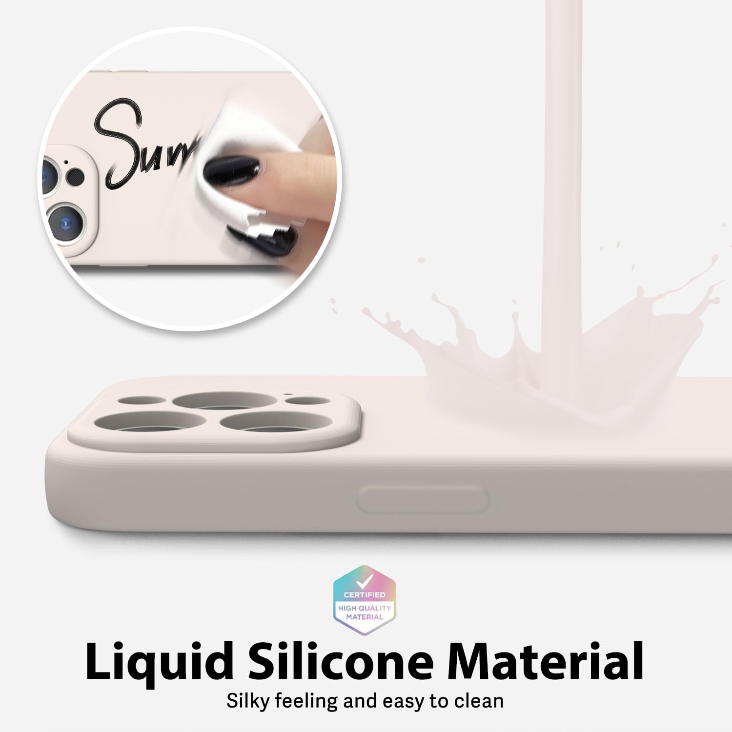 Oakxco For Iphone 14 Pro Phone Case Liquid Silicone,Cute Thin Slim Soft Rubber Tpu Plain Smooth Gel Cover For Women Girl Aesthet