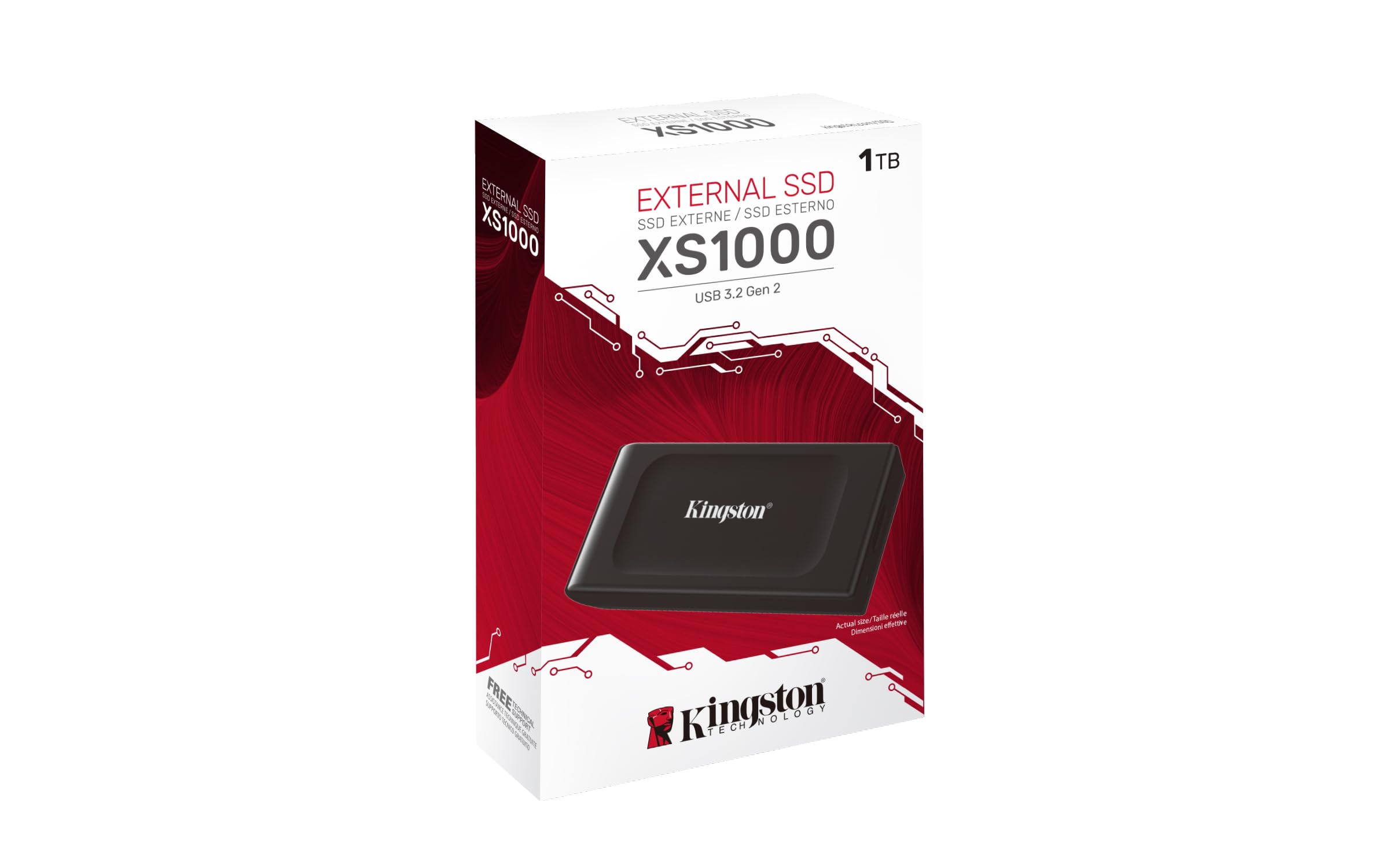 Kingston Xs1000 1Tb Ssd | Pocket-Sized | Usb 3.2 Gen 2 | External Solid State Drive | Up To 1050Mb/S | Sxs1000/1000G
