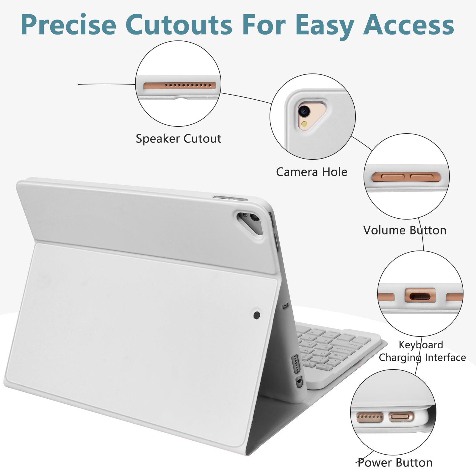 Keyboard Case For Ipad 10.2 9Th 8Th 7Th Generation, With Detachable Bluetooth Keyboard And Pencil Holder, For Ipad 10.2 Inch/Ipa