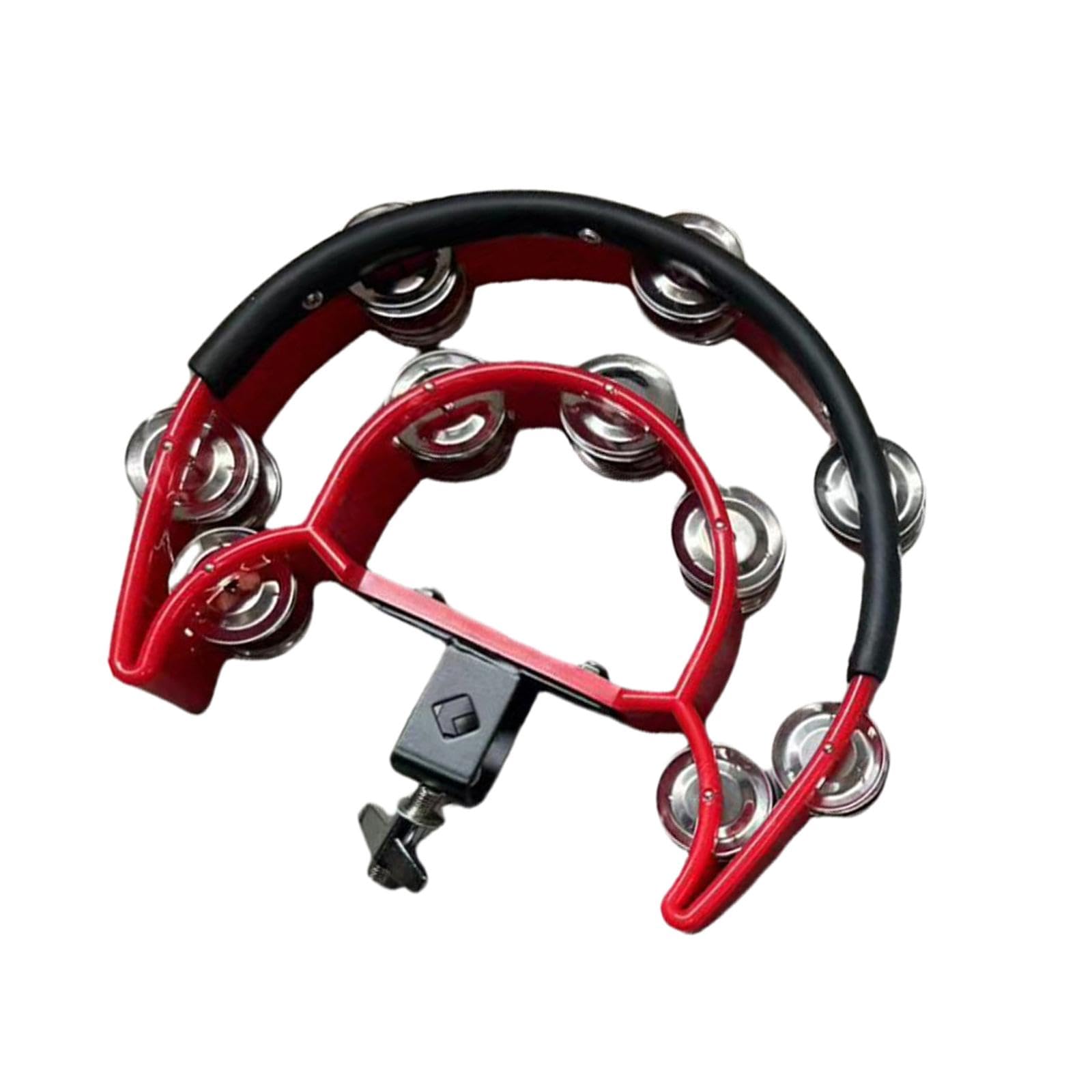 CALANDIS Double Row Tambourine Mountable Cymbal Hi Hat Tambourine for KTV Kids Adults red | Tambourines | Hand Percussion | Perc