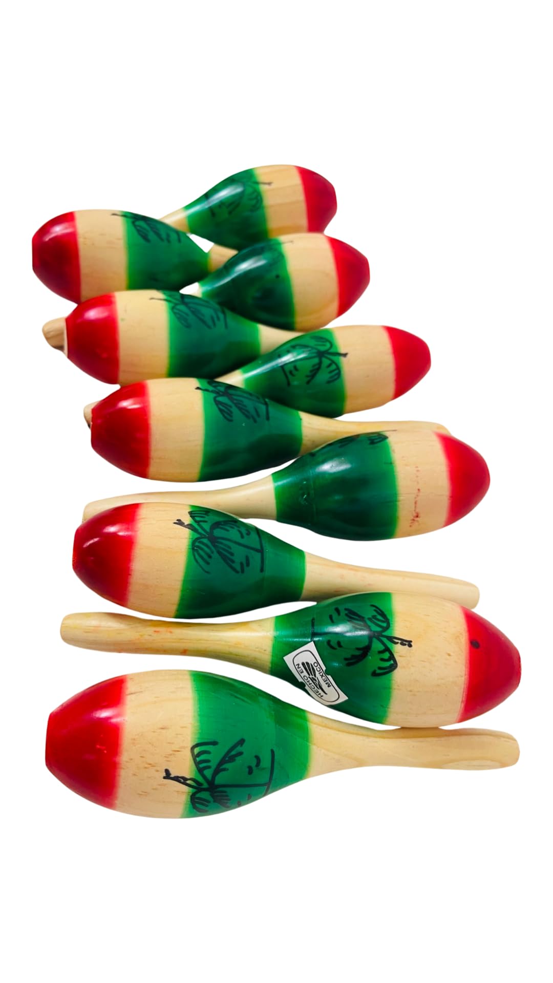 Leos Imports Handmade Mexican Maracas - 3 Color Traditional Wood Pair For Kids, Cinco De Mayo, Weddings, And Fiestas And More