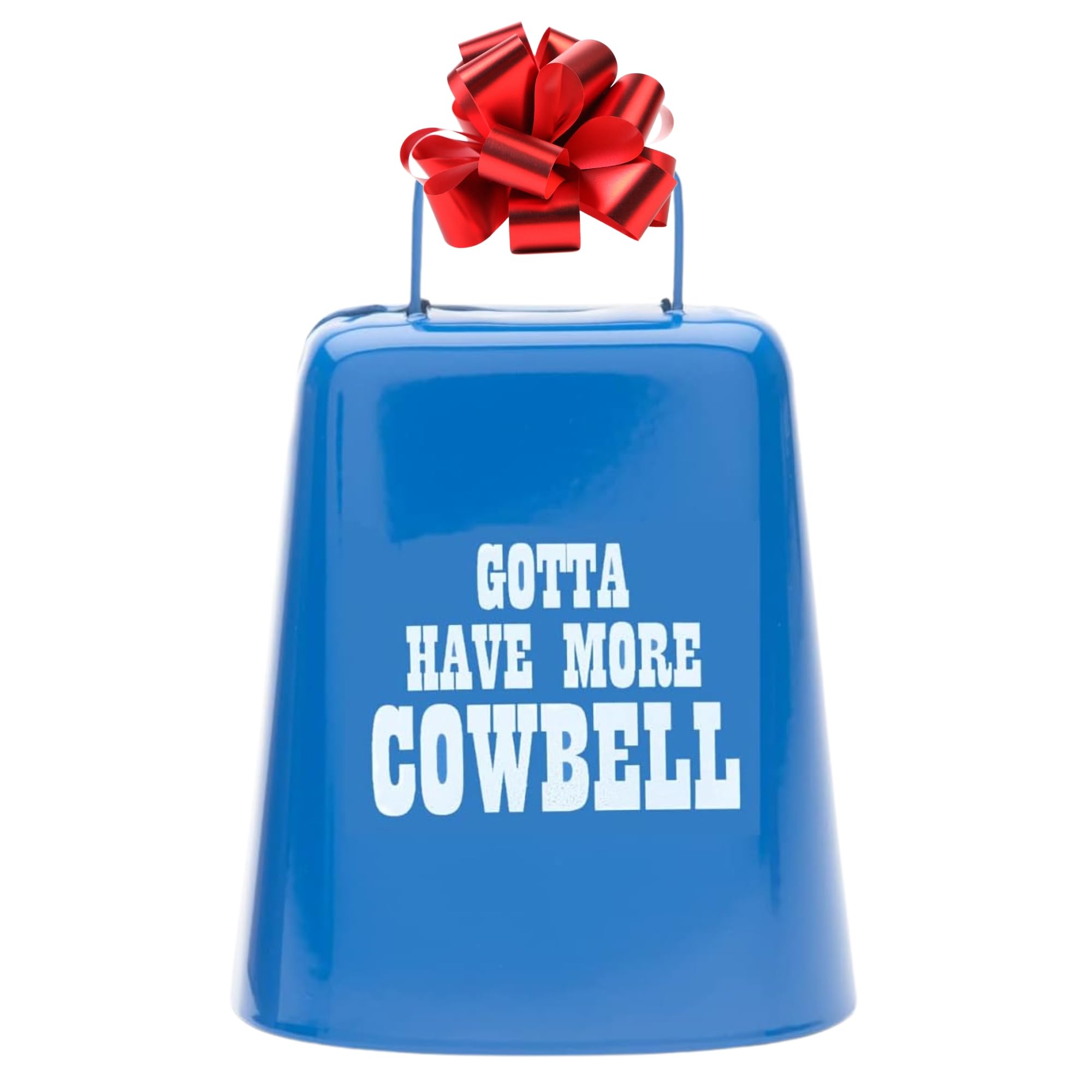 Bevin Bells Gotta Have More Cowbell (Medium) | Kentucky Cow Bell w/Blue Color | Made from Steel | Loud Noise Makers w/Handle | M