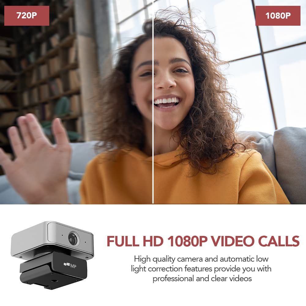 Mp Mobile Pixels Ai Camera, Fhd 1080P Video Webcam, Noise Reduction Microphone,Auto Tracking And Auto Focusing, Widescreen Hd Vi