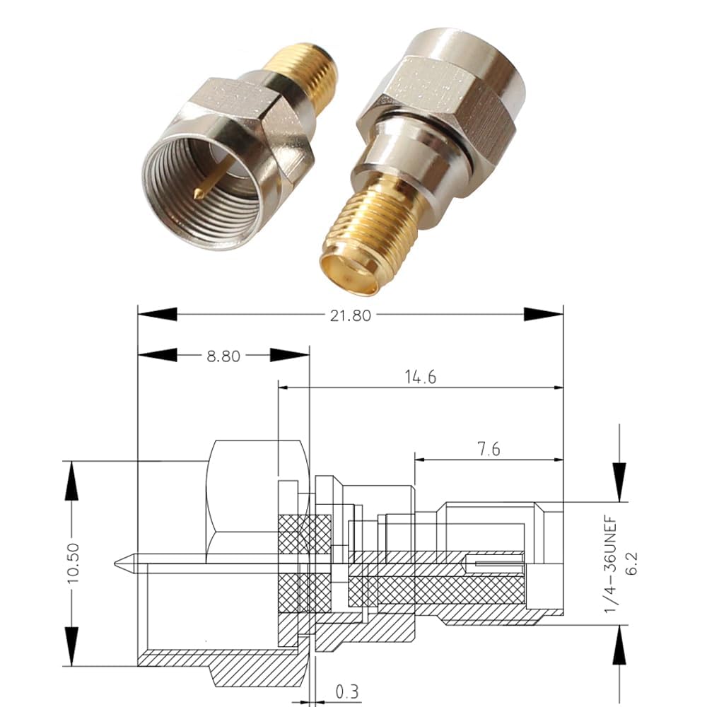 Exgoofitf Type To Sma Male Female Coax Connector Coaxial Adapter 2 Sets 6 Pcs